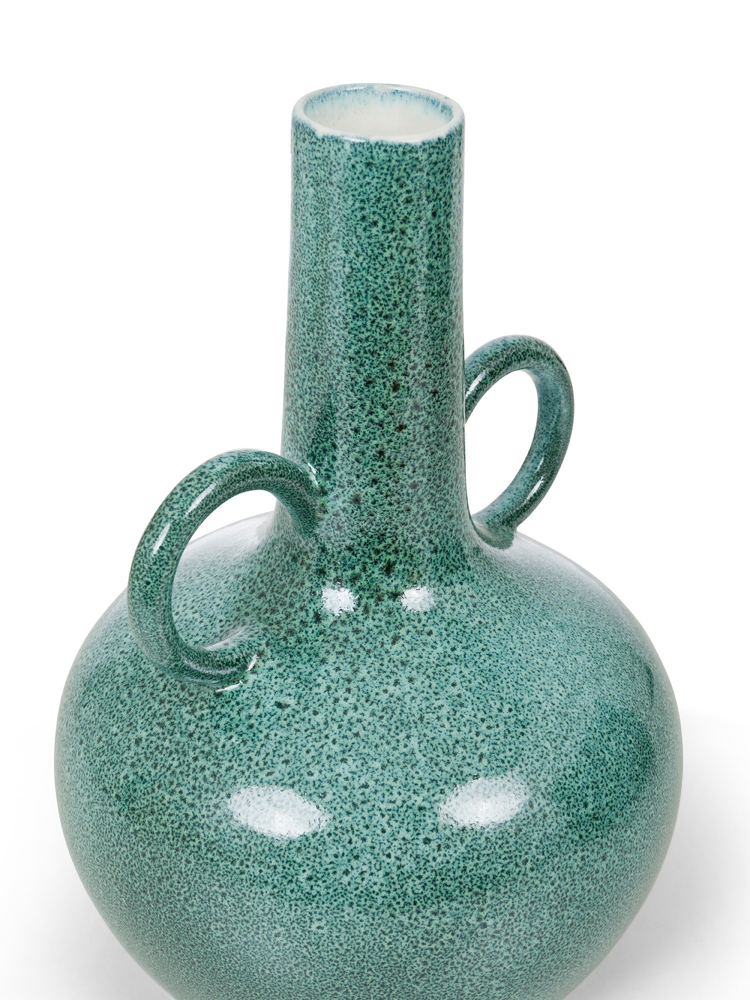 Handcrafted Portuguese ceramic vase, Green, large image number 1