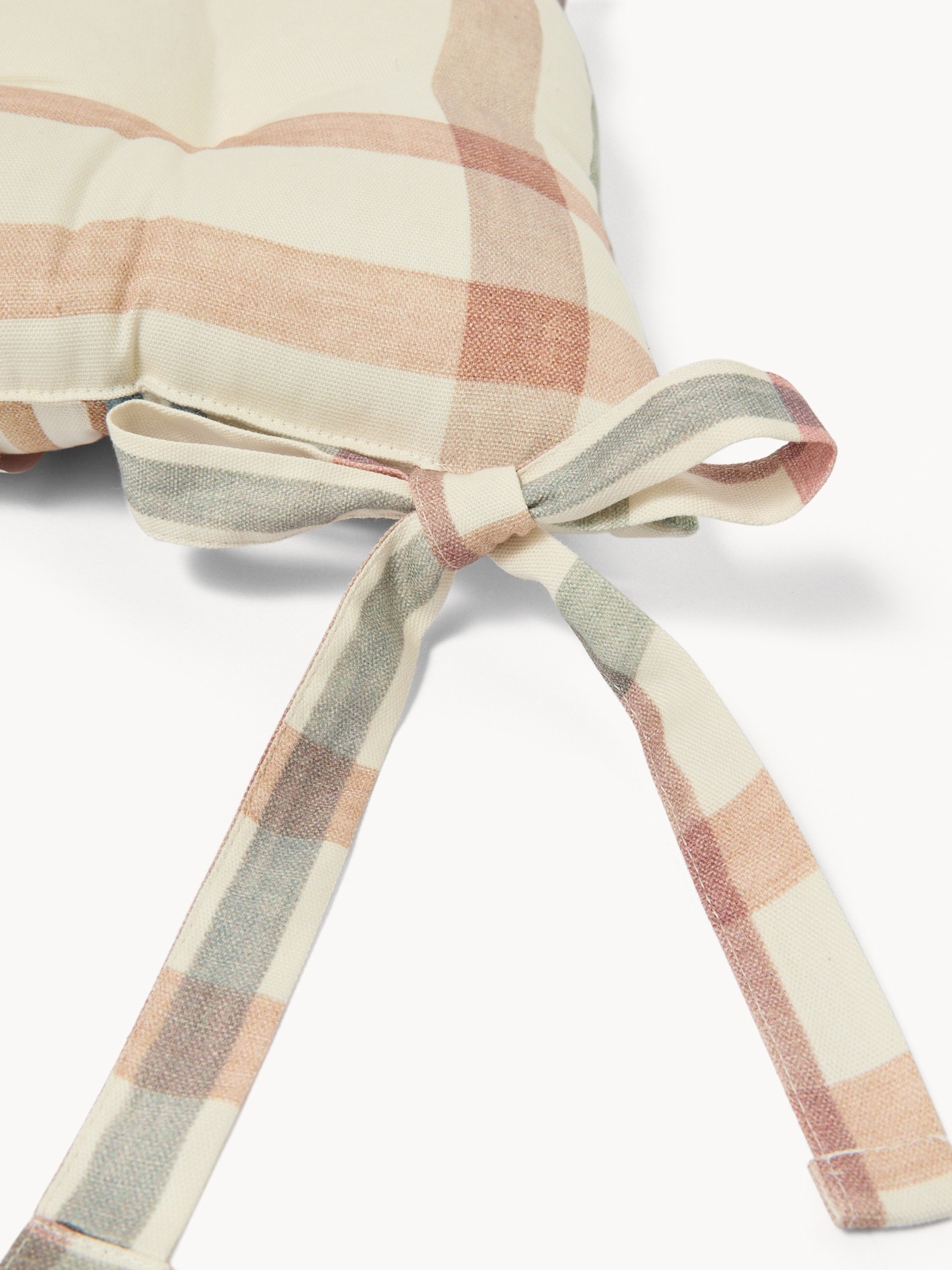 Cuscino da sedia in panama di cotone con stampa check - Prezzo di lancio, Multicolor, large image number 1