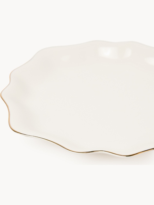 Porcelain fruit plate with gold rim