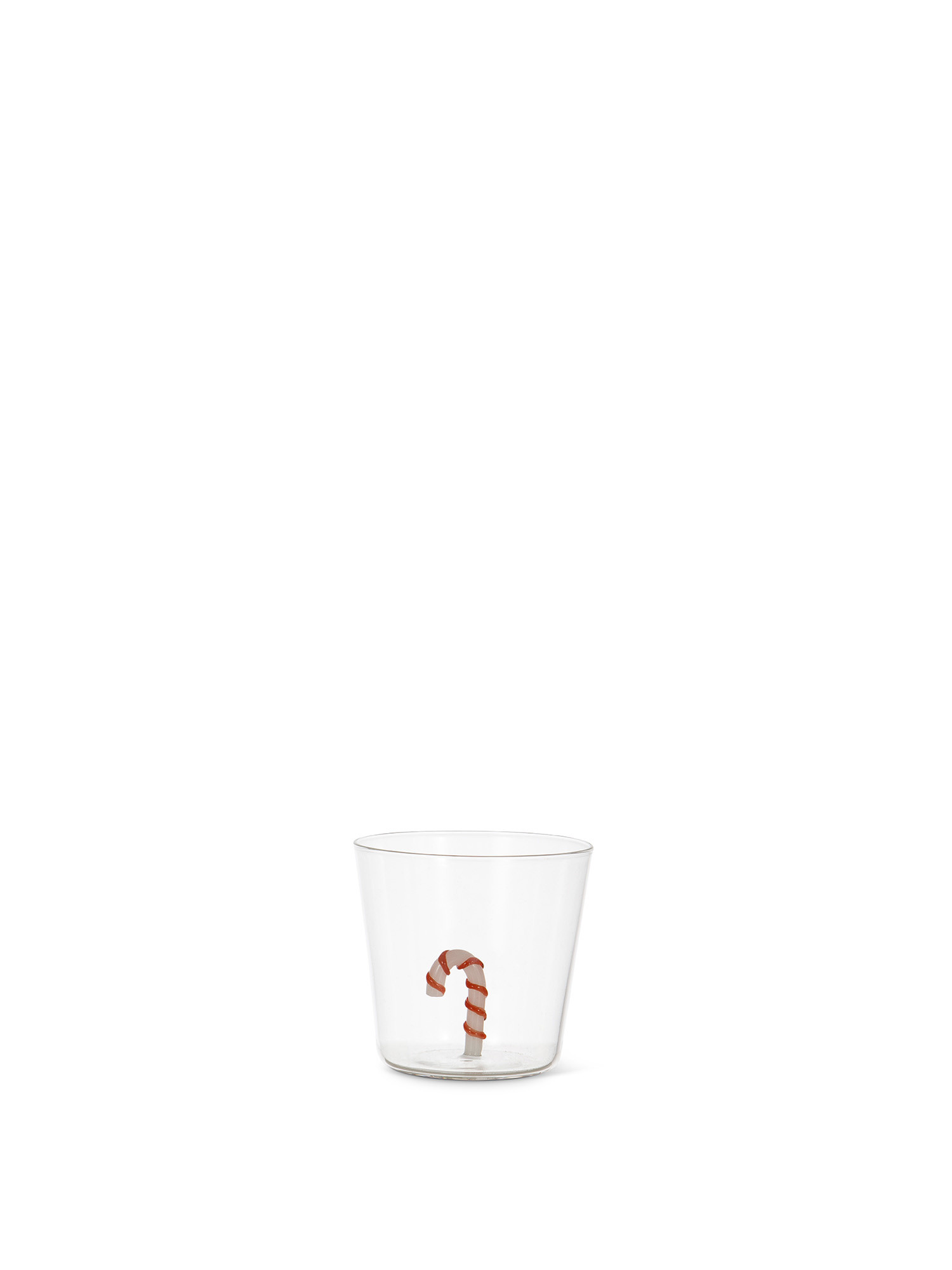 Bicchiere in vetro dettaglio bastoncino di zucchero, Trasparente, large image number 0