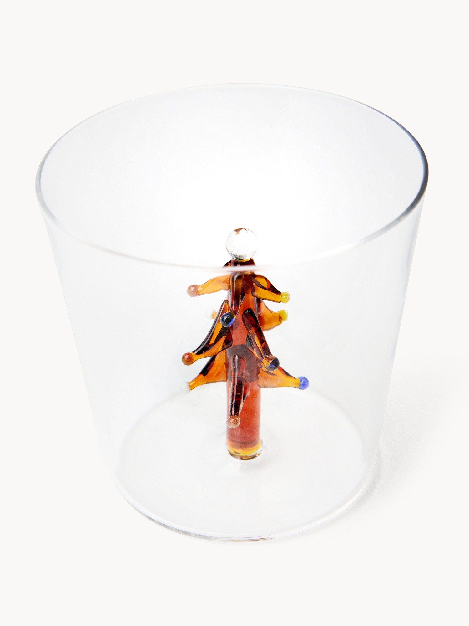 Glass tumbler with tree detail, Transparent, large image number 1