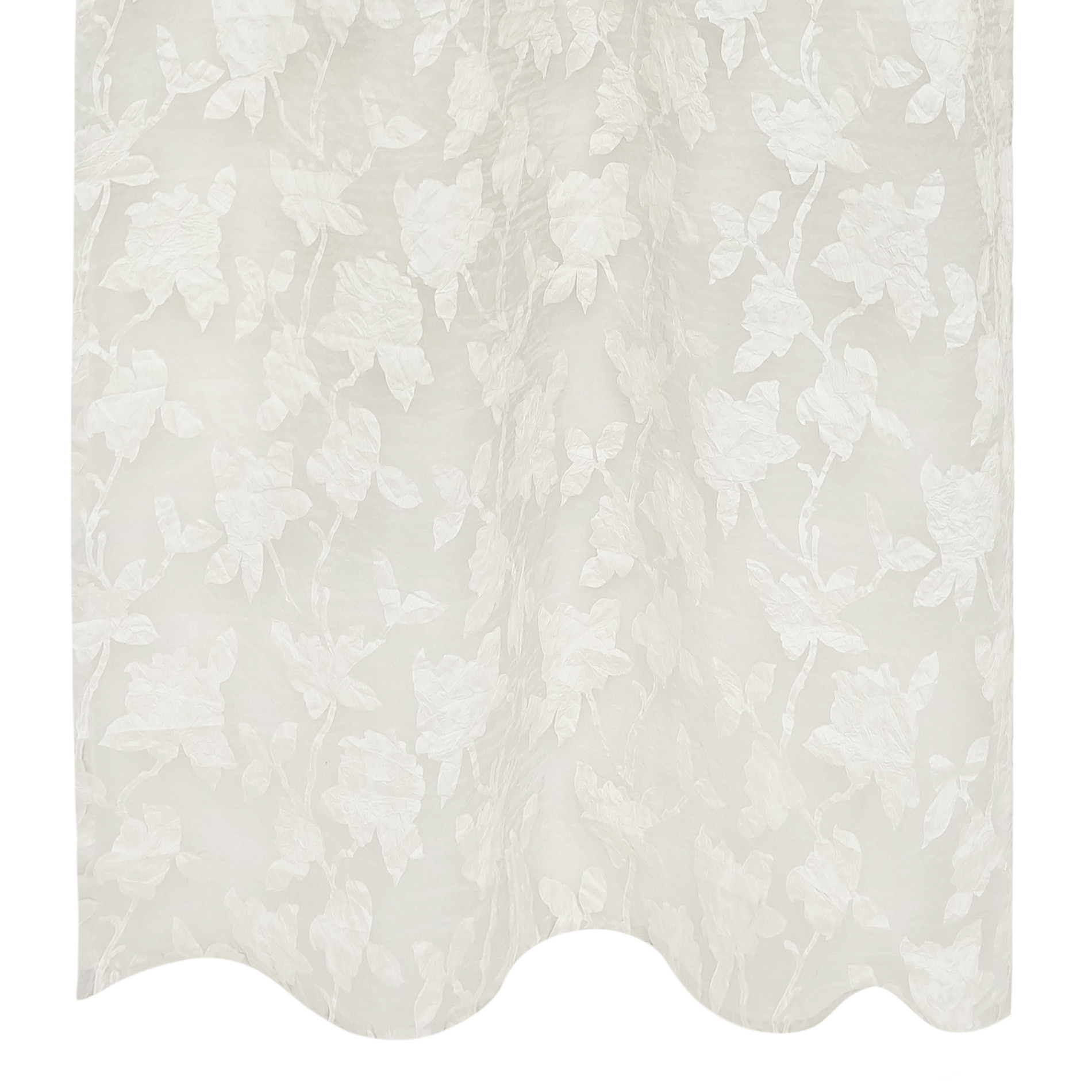 Tenda stampa rose devore, Bianco, large image number 1