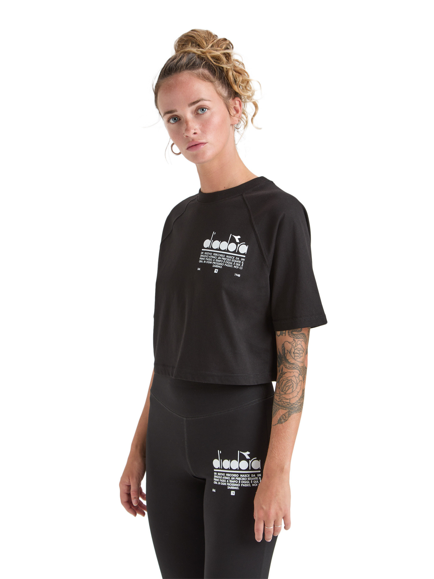 Diadora - Manifesto cotton T-shirt, Black, large image number 2