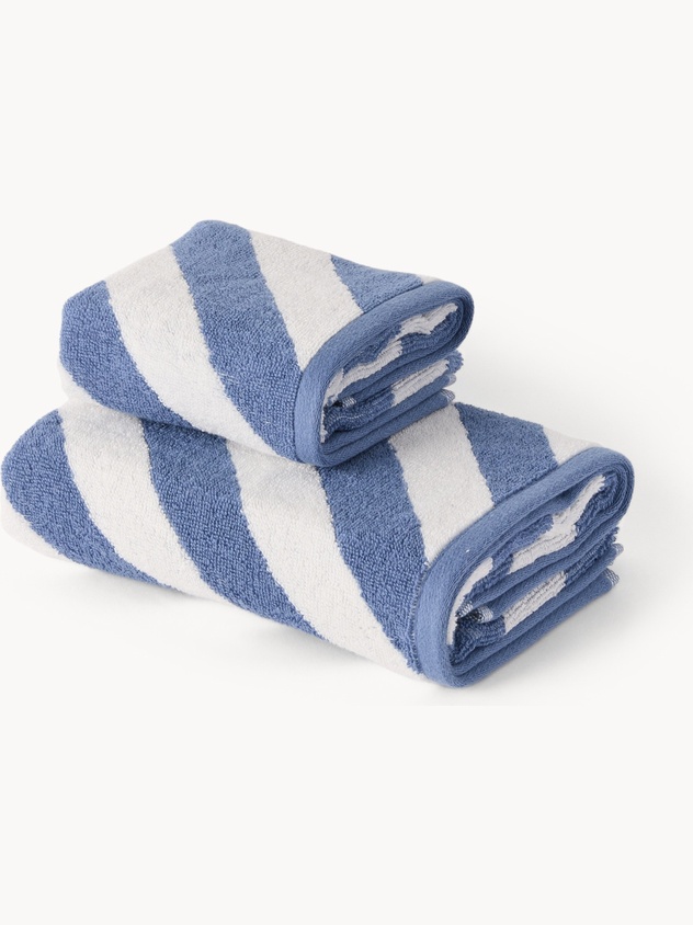Asciugamano in puro cotone tinto filo a righe
