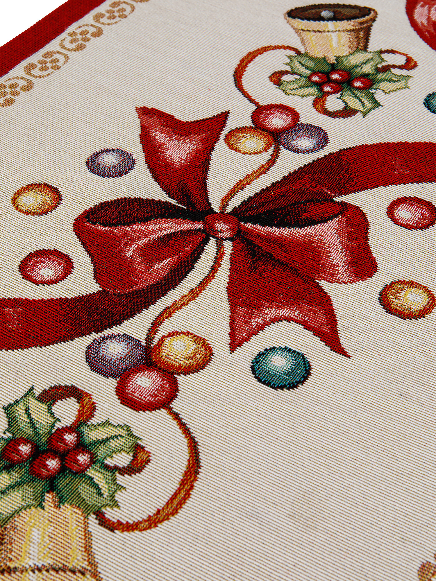 Gobelin fabric table runner with garland motif, Multicolor, large image number 1