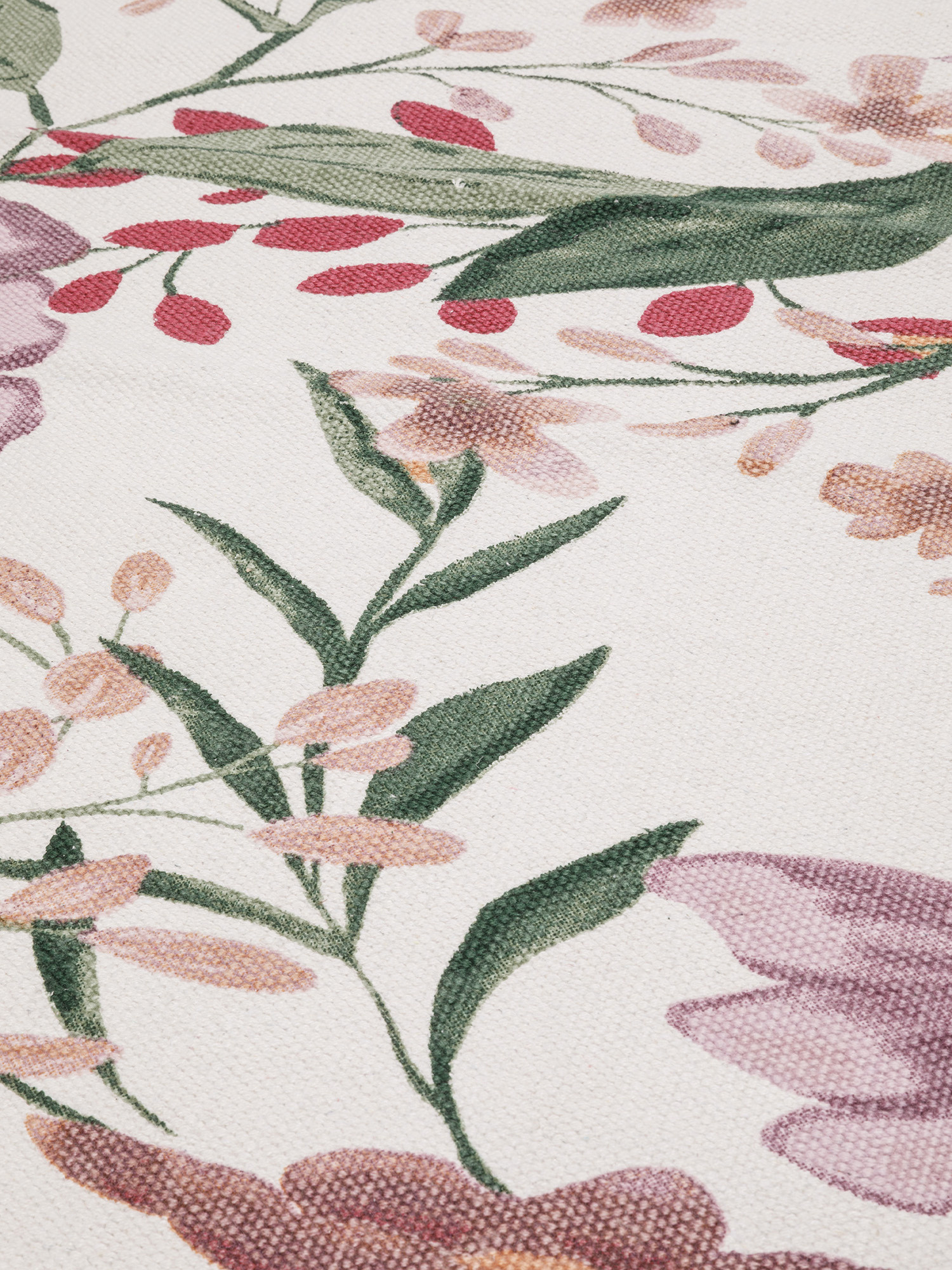 Cotton floral pattern kitchen rug, Multicolor, large image number 1