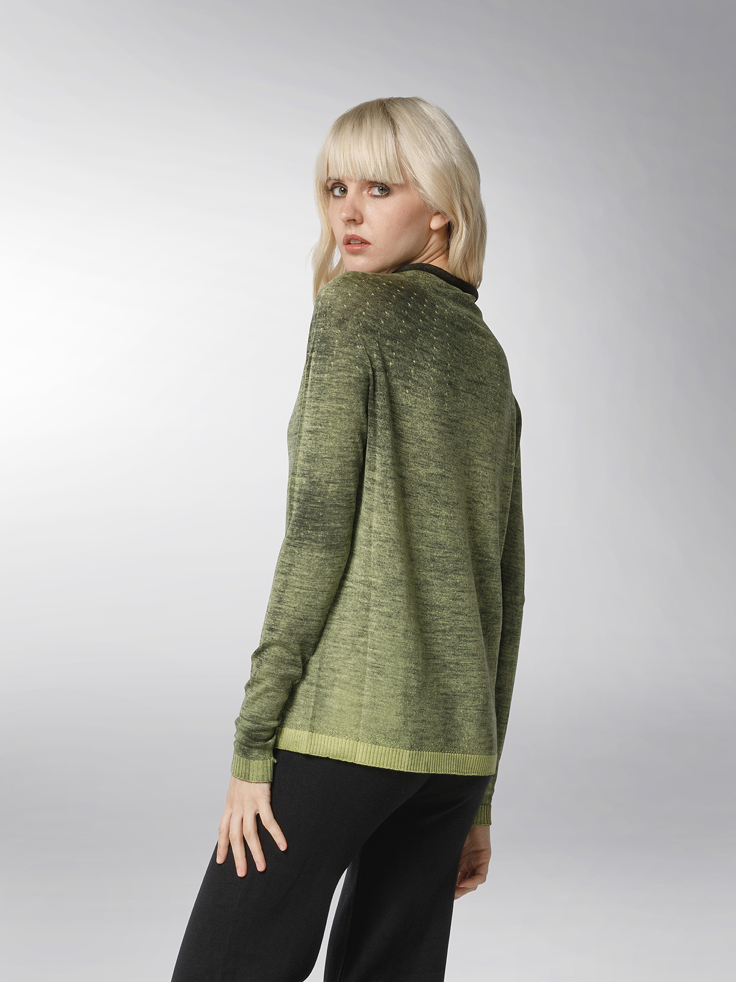 K Collection - Extra fine wool sweater, Green, large image number 4