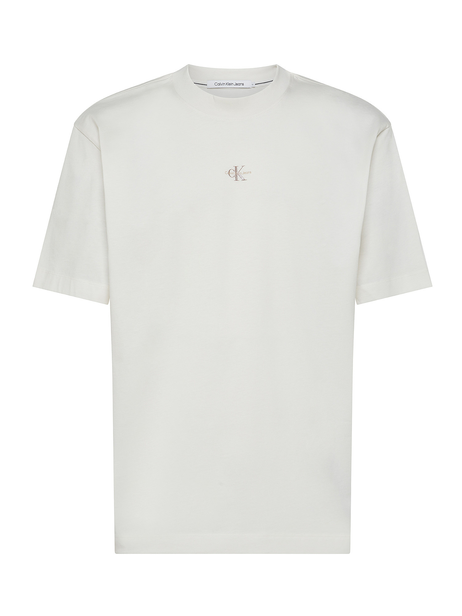 Calvin Klein Jeans - T-shirt relaxed fit in cotone biologico con logo, Bianco, large image number 0