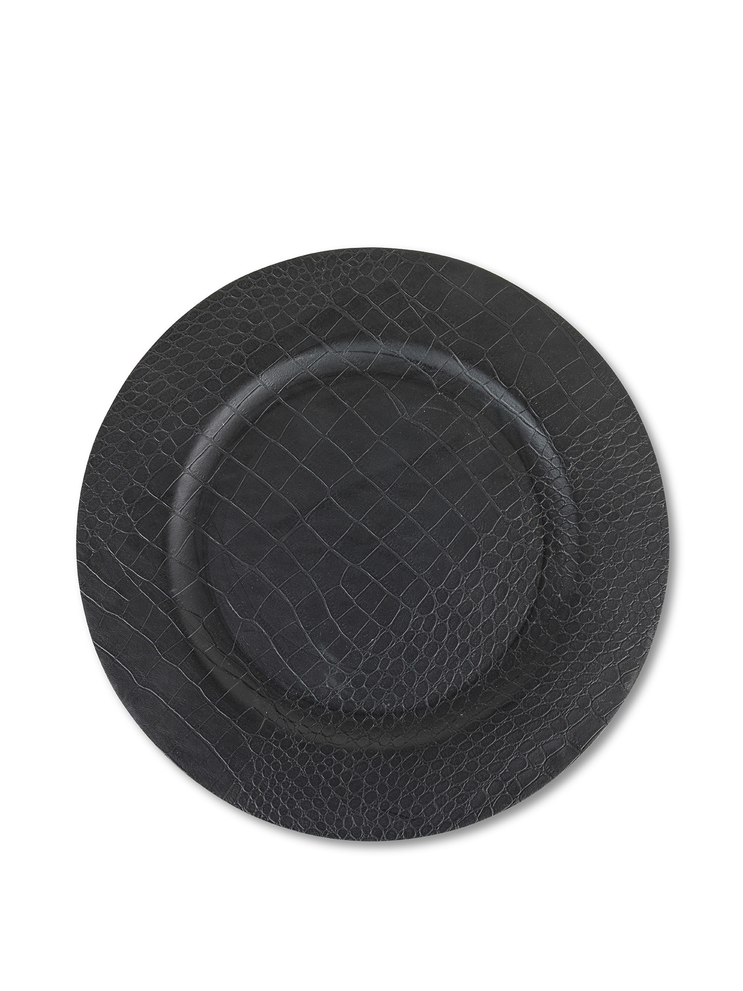 Snake-effect plastic charger plate, Black, large image number 0