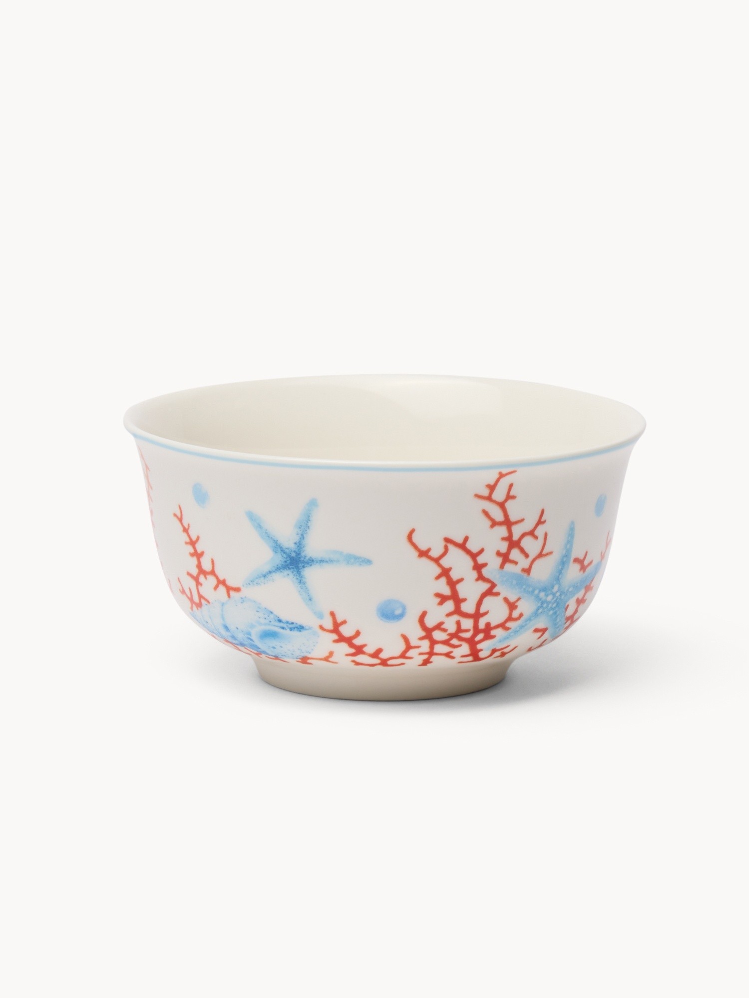 New Bone China Bowl with Marine Decor - Introductory Price, Bianco/Azzurro, large image number 0