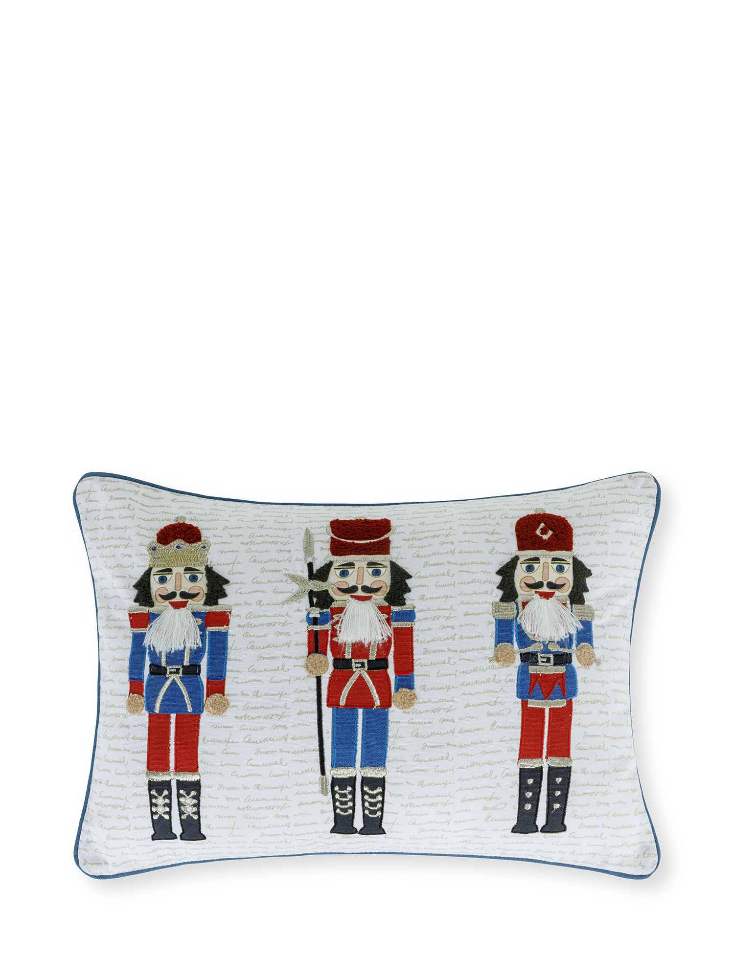 Nutcracker theme embroidered cushion 35x50 cm, Red, large image number 0