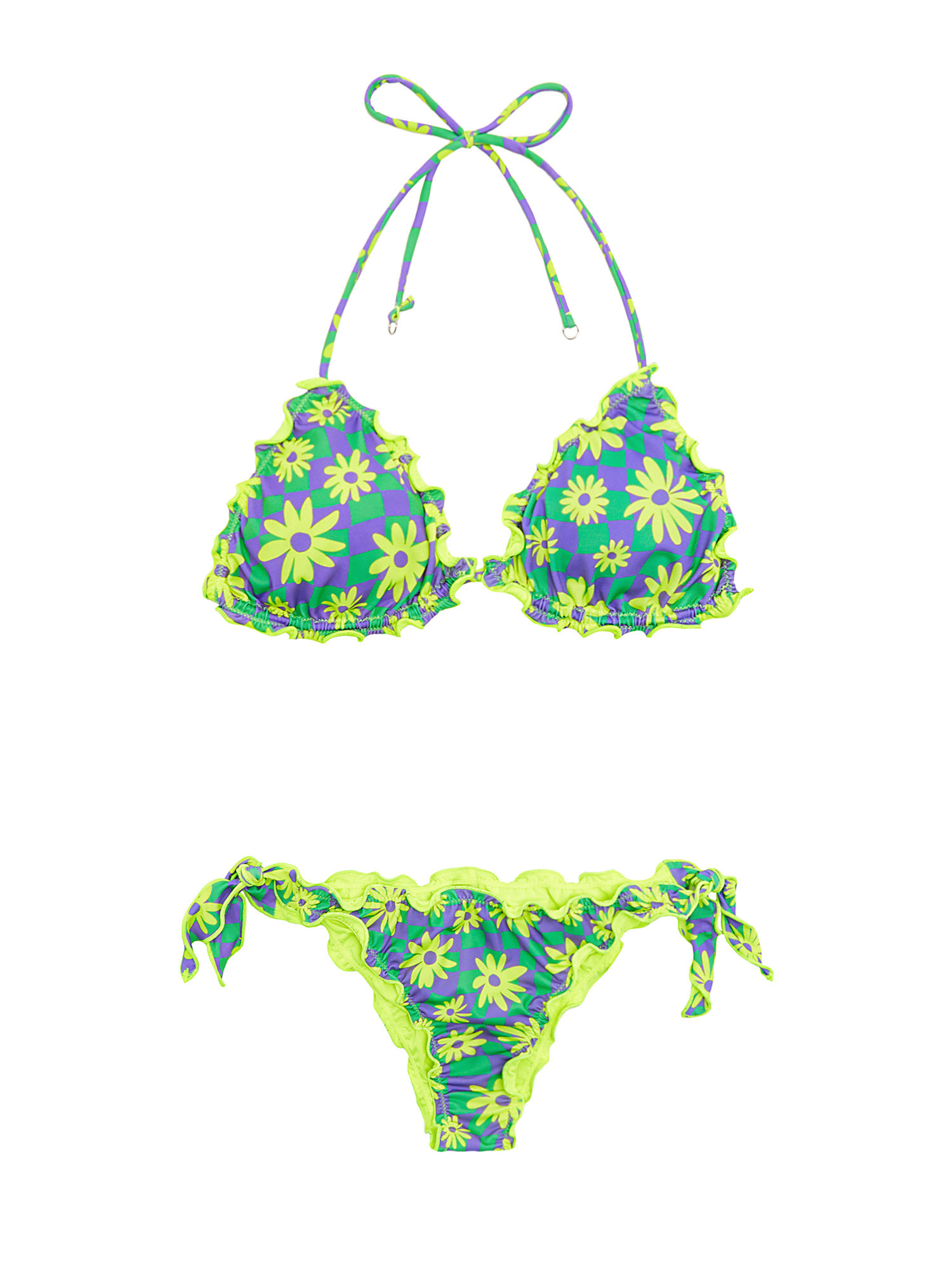 F**K - Bikini triangolo e slip brasiliano, Verde, large image number 0