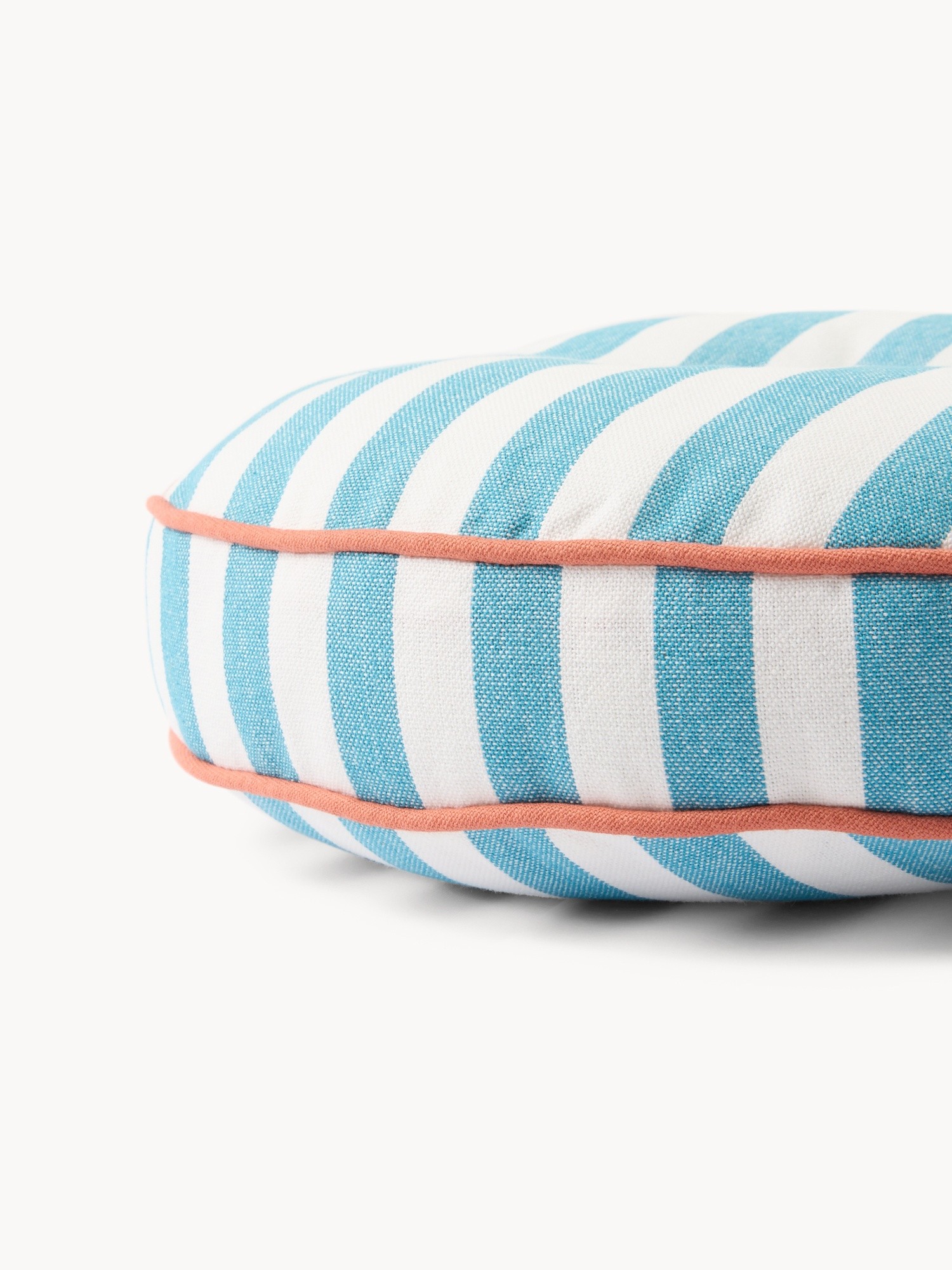 Round Striped Cushion with Button - Introductory Price, Blue, large image number 1