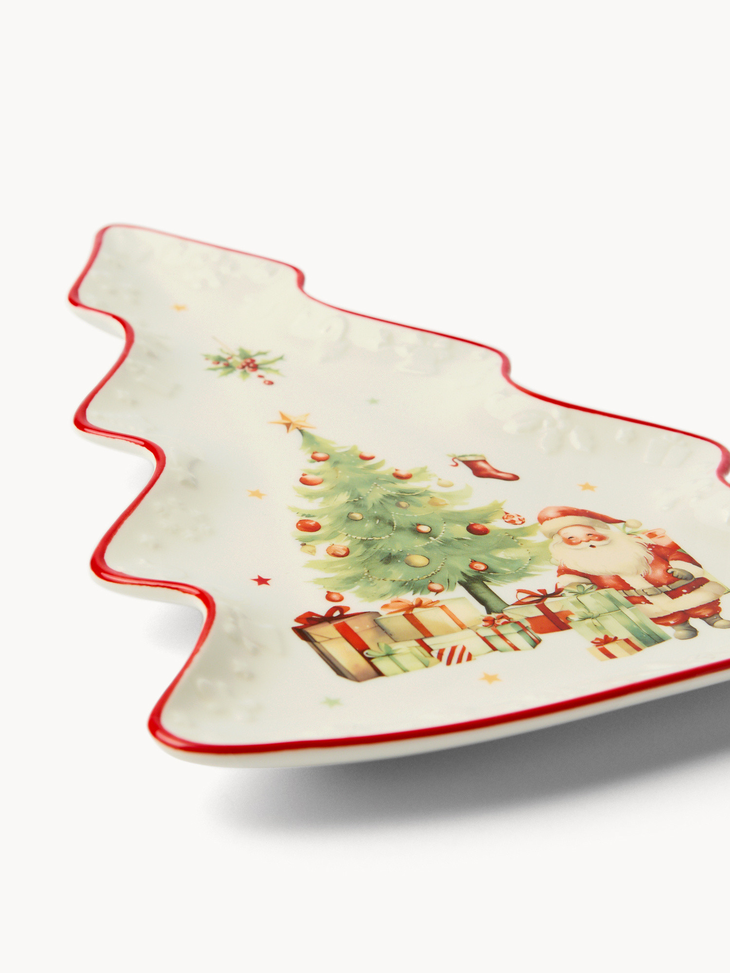 Piattino albero in porcellana Natale vintage, Bianco, large image number 1