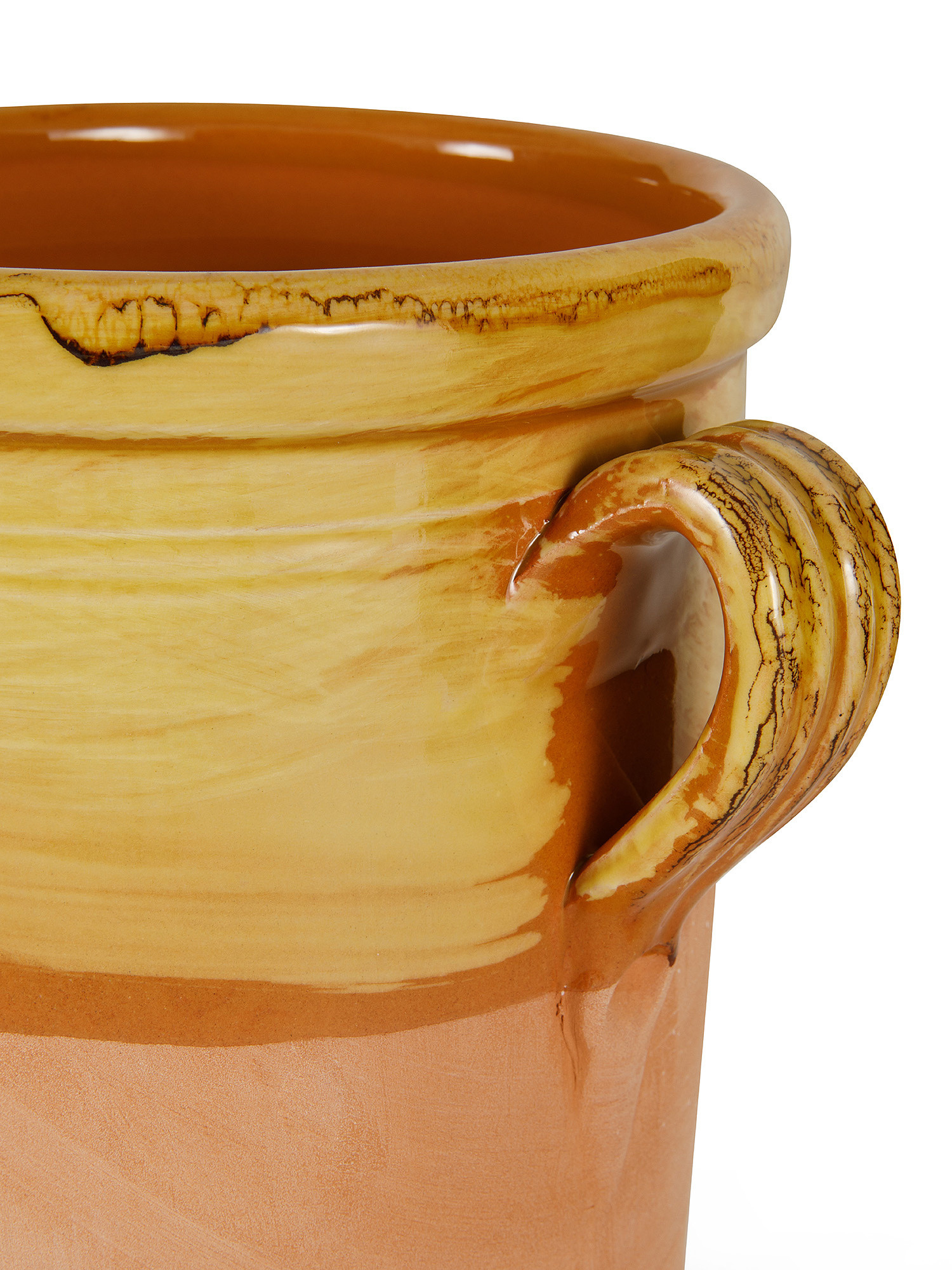 Ceramic jar by Ceramich Pugliesi Fratelli Colì, Yellow, large image number 1