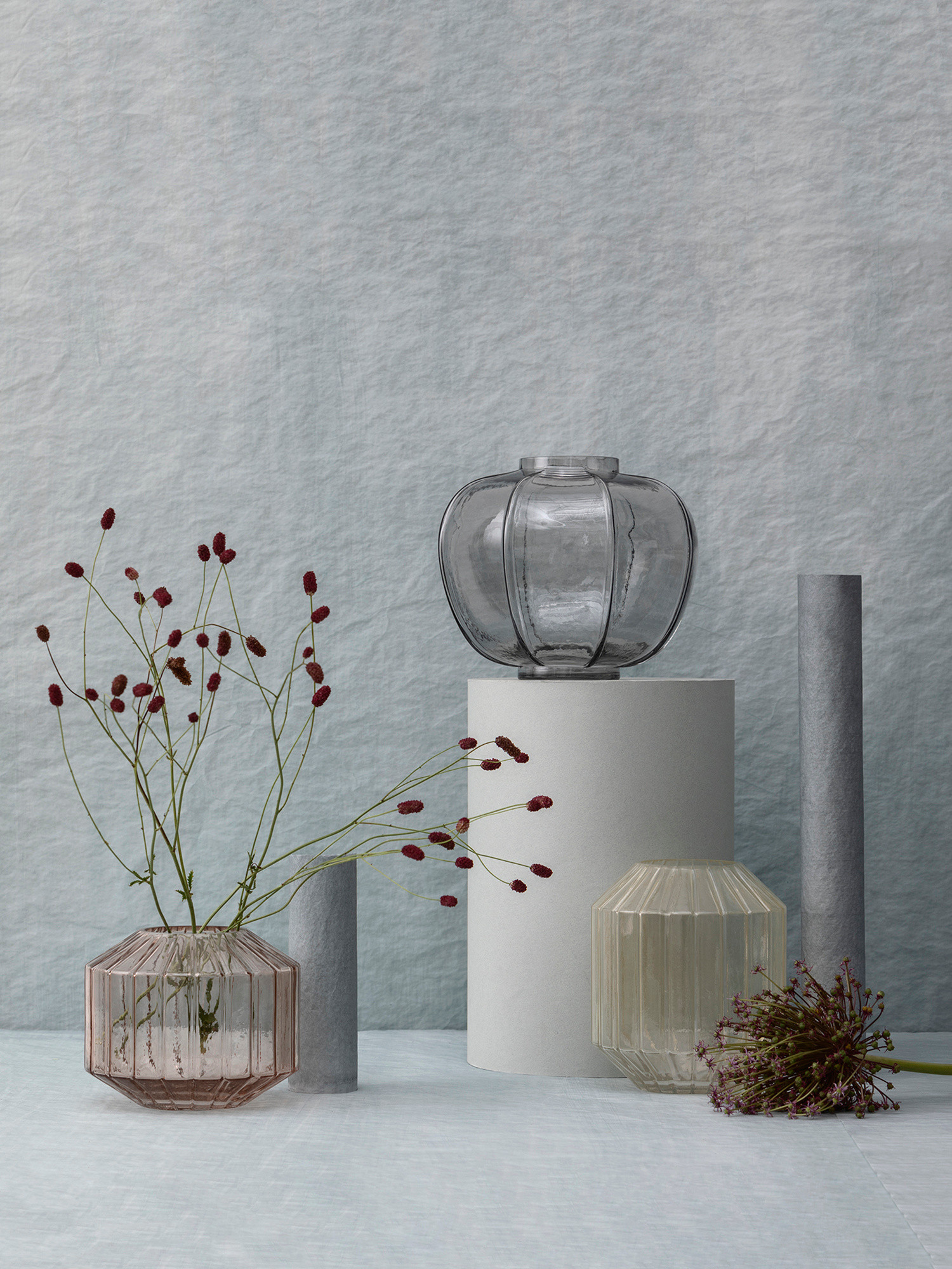 Colored glass vase, Grey, large image number 2