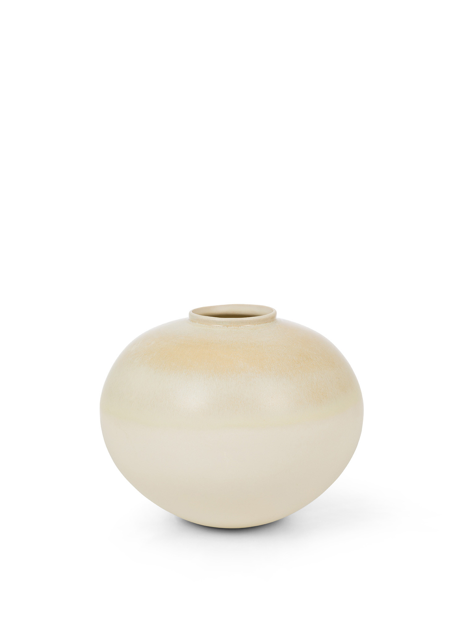 Vaso tondo in ceramica, Beige chiaro, large image number 0