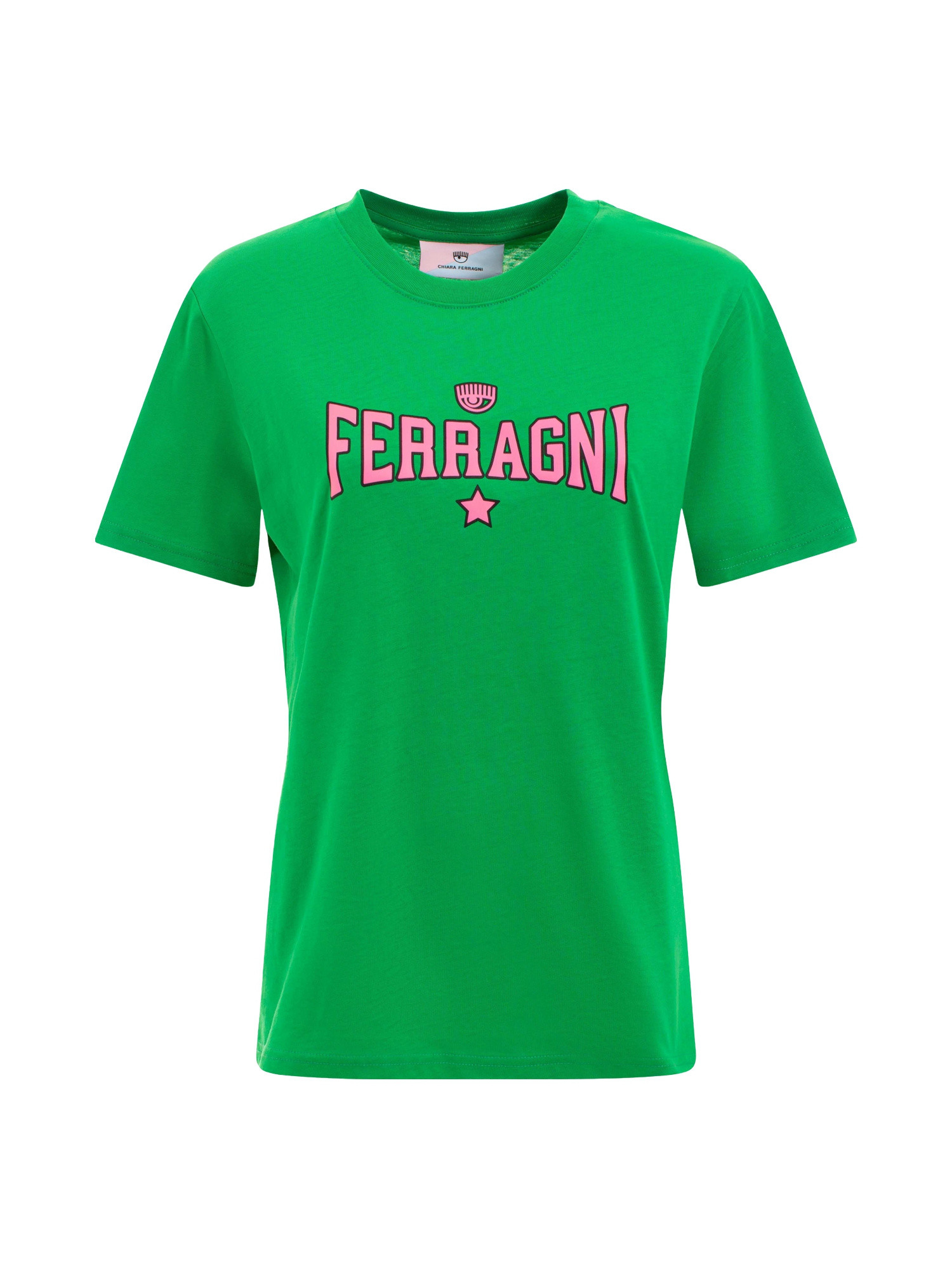 Chiara Ferragni - T-shirt with logo print, Green, large image number 0