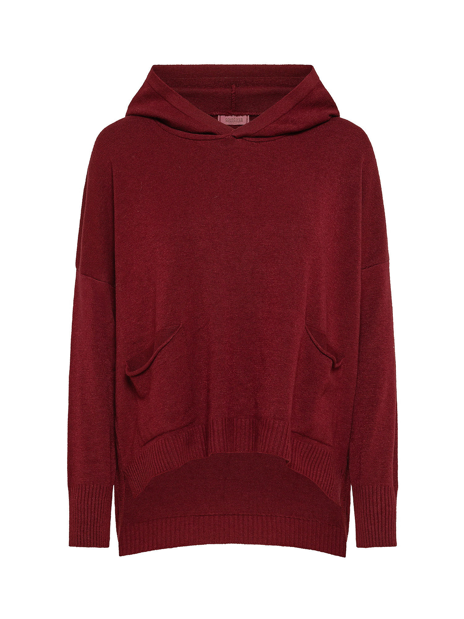 Oversized sweater with hood, Dark Red, large image number 0