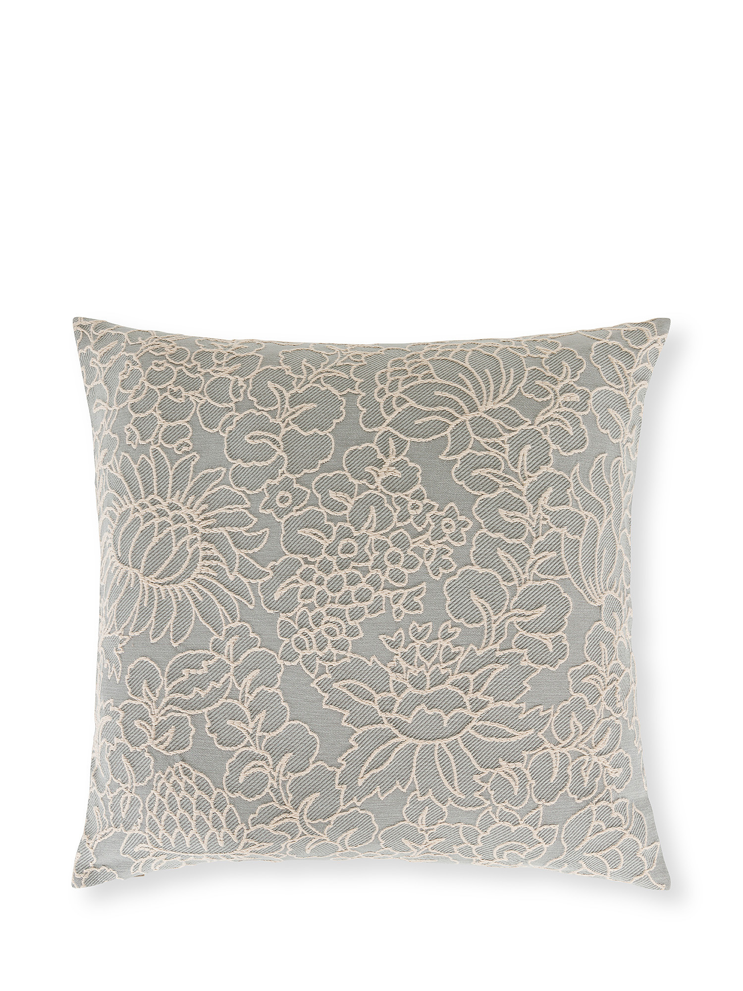 Jacquard cushion with flower motif 50x50cm, Beige, large image number 0