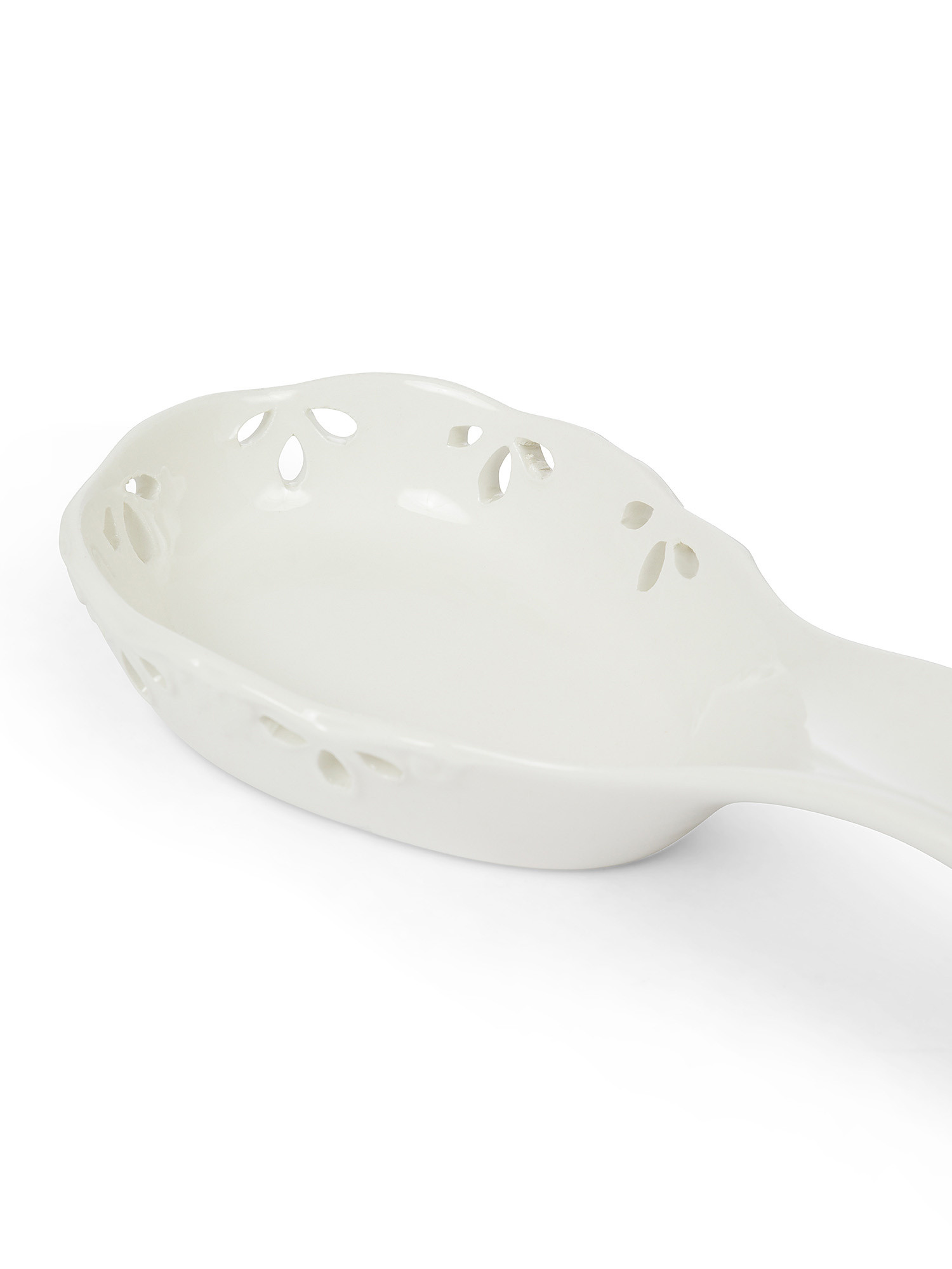 Perforated ceramic ladle holder, White, large image number 1