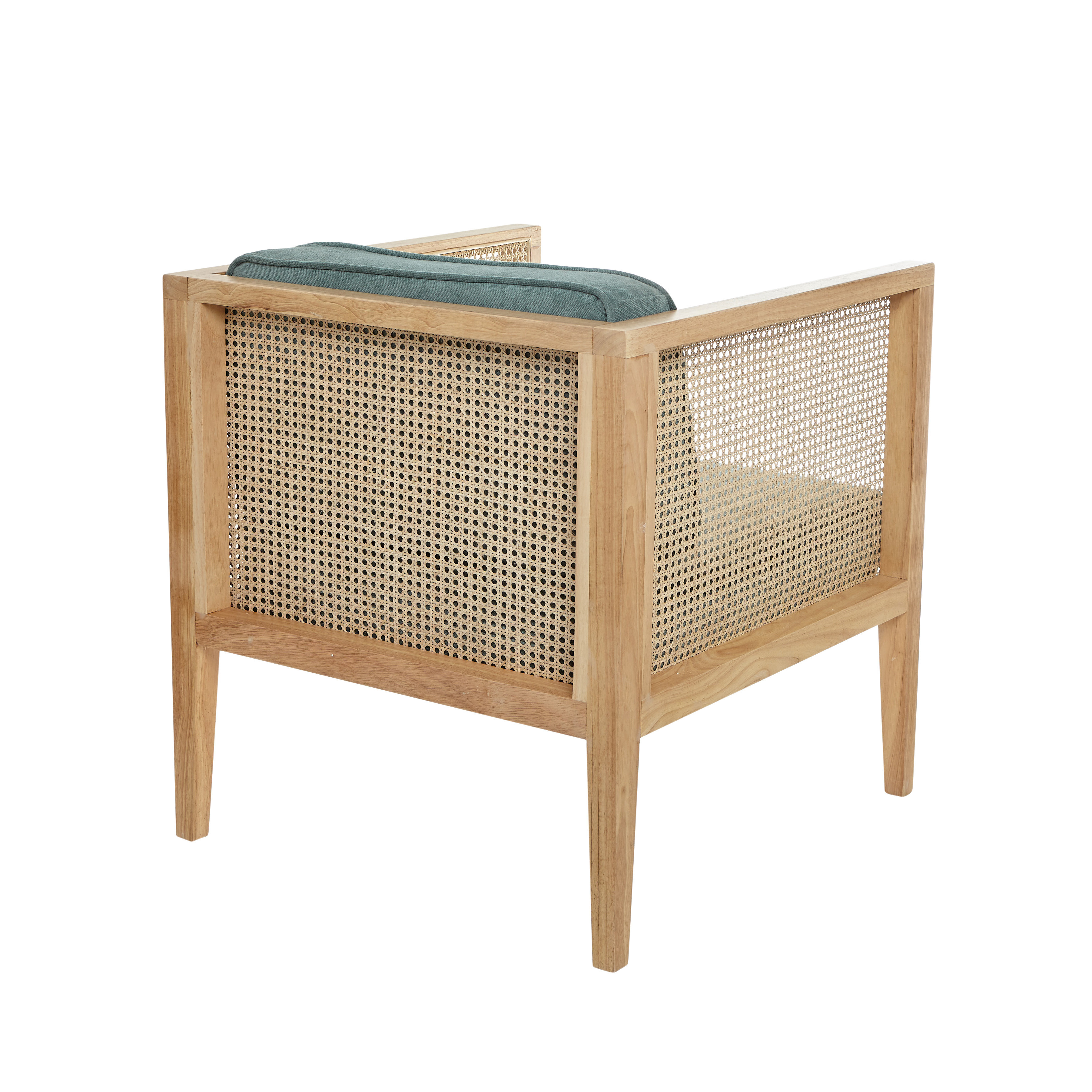 Wood rattan armchair, Beige, large image number 1
