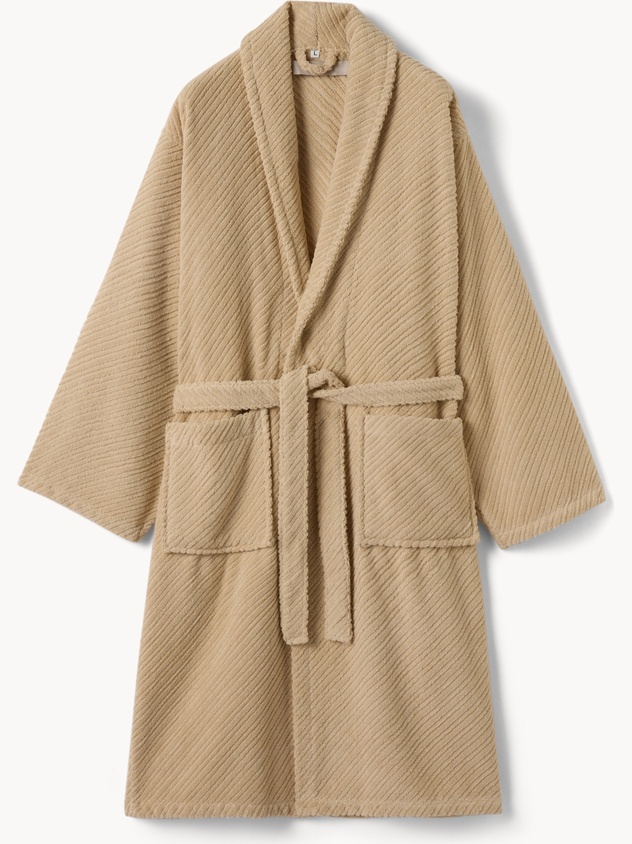Solid-Color Cotton Terry Bathrobe - Introductory Price