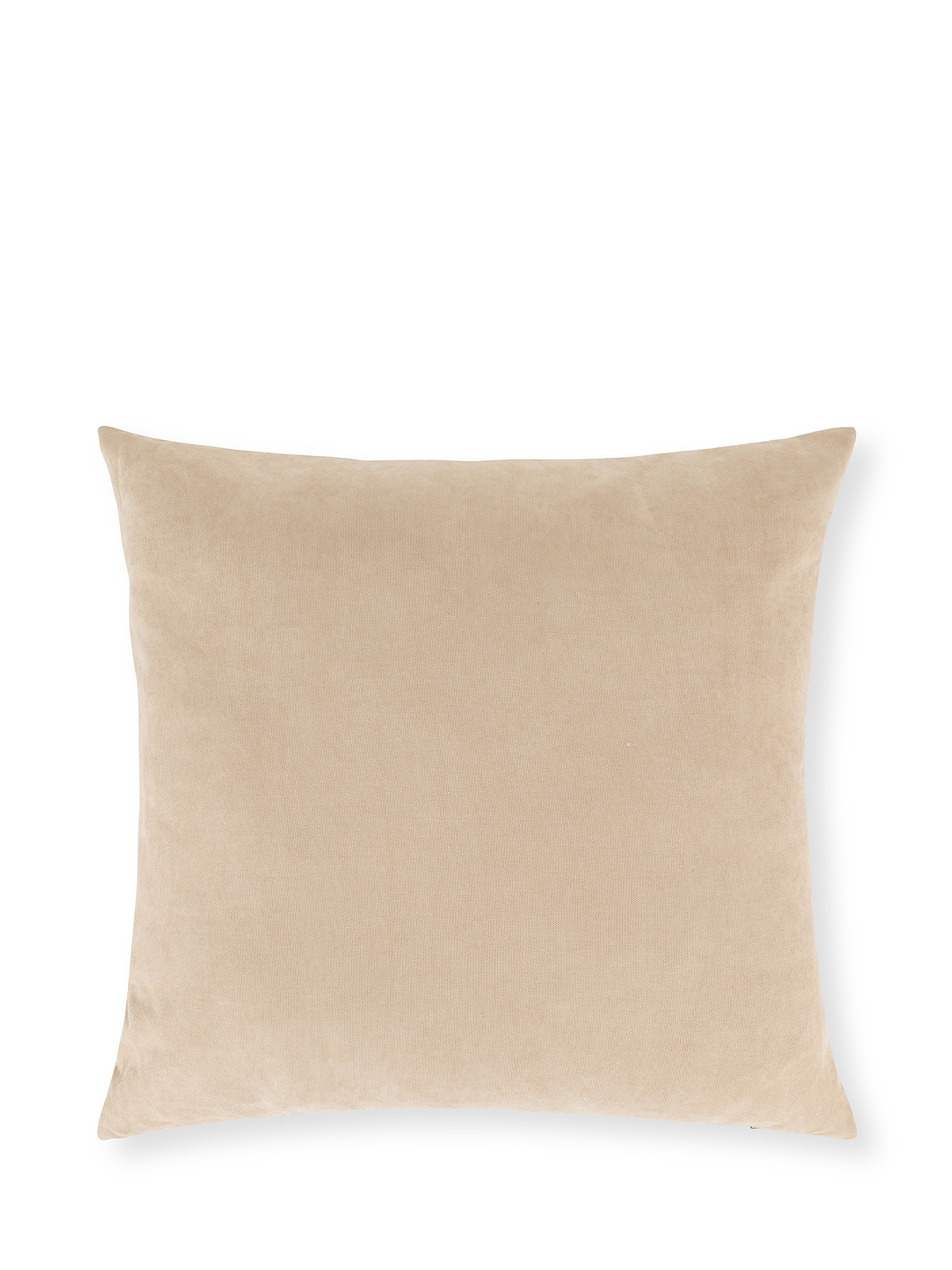 Embossed jacquard linen blend cushion 50x40cm, Beige, large image number 1