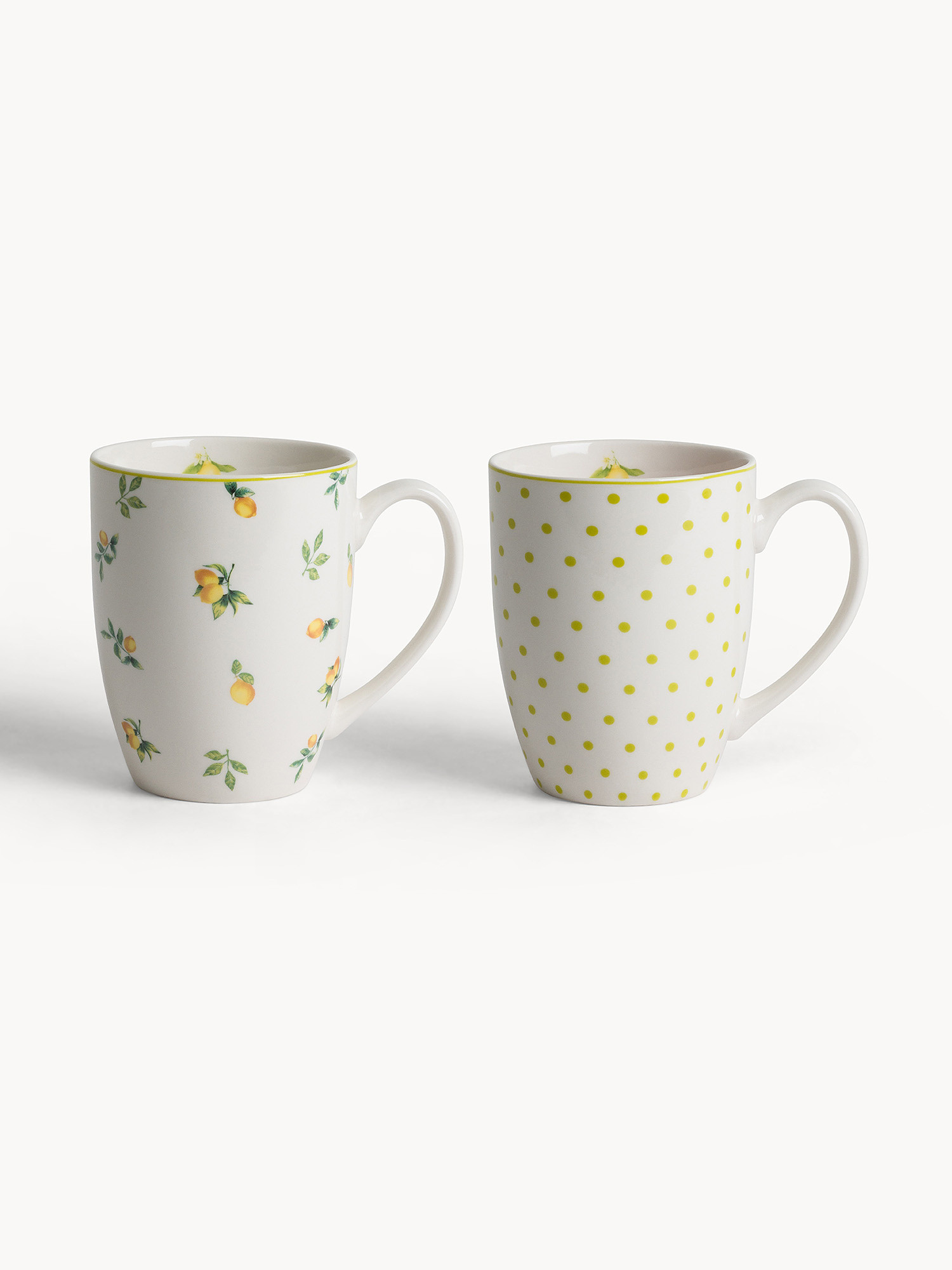 Porcelain mug with lemon motif, White, large image number 0