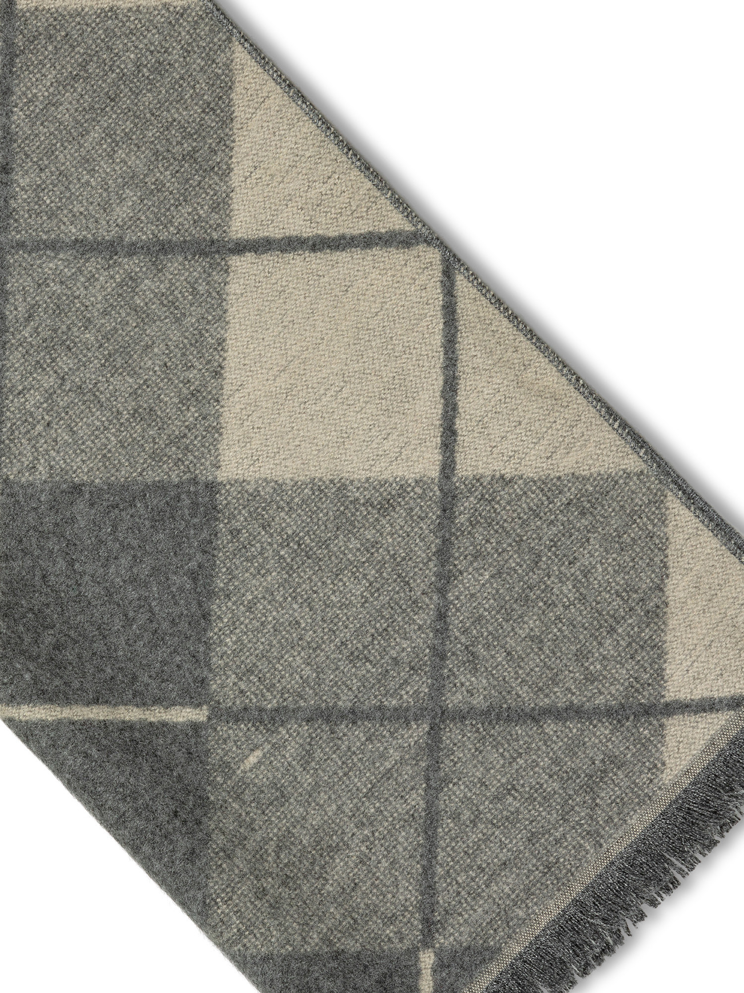 Luca D'Altieri - Diamond-patterned scarf, Light Beige, large image number 1