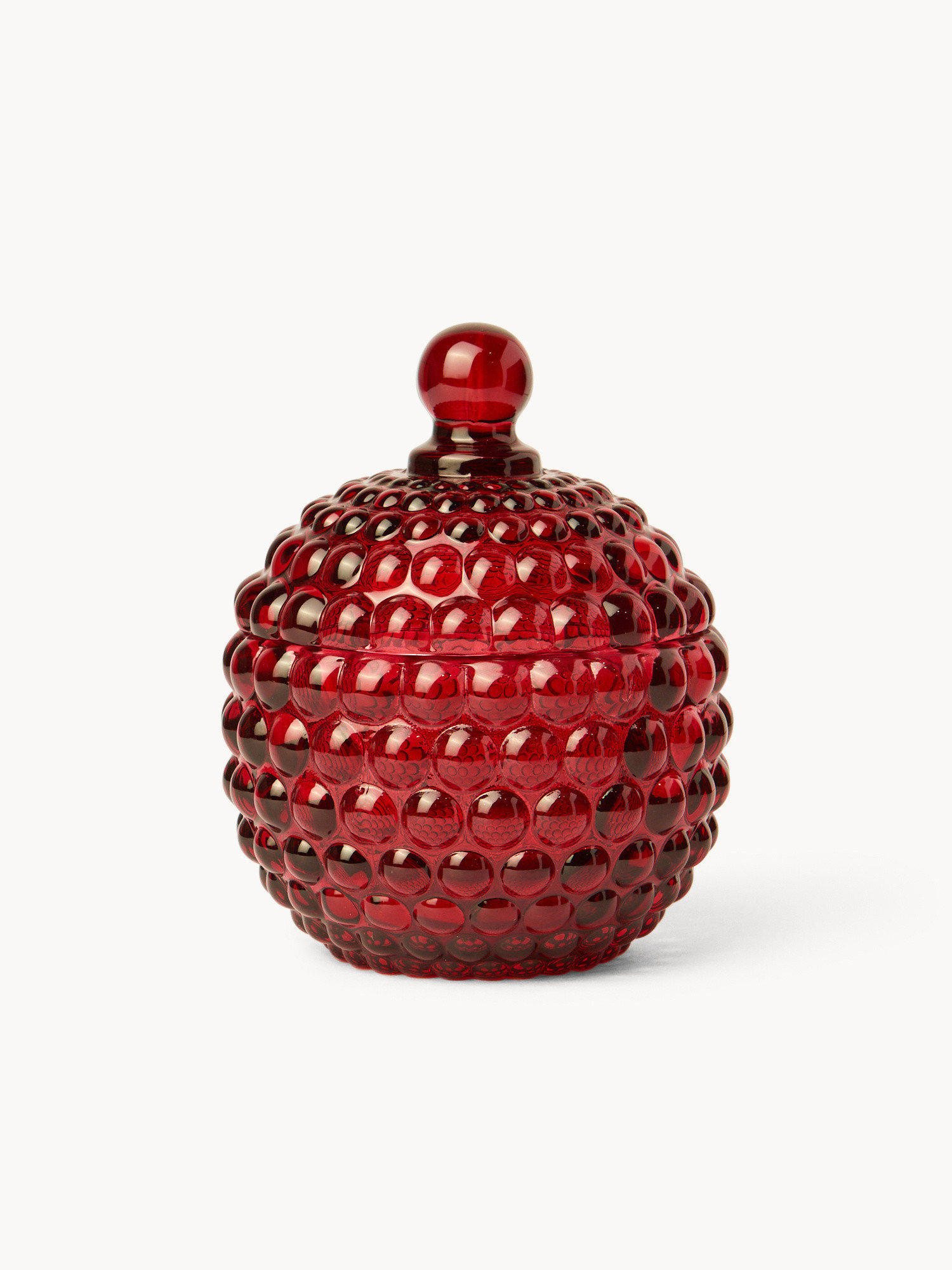 Printed glass jar, Red, large image number 0