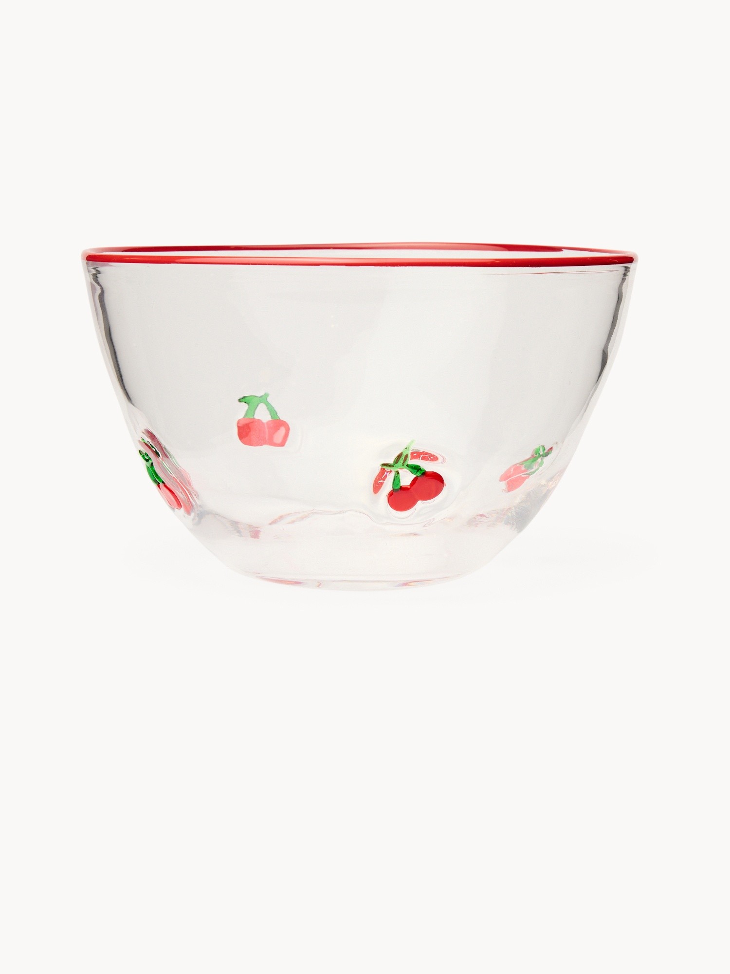 Insalatiera in vetro motivo ciliegie - Prezzo di lancio, Trasparente, large image number 0