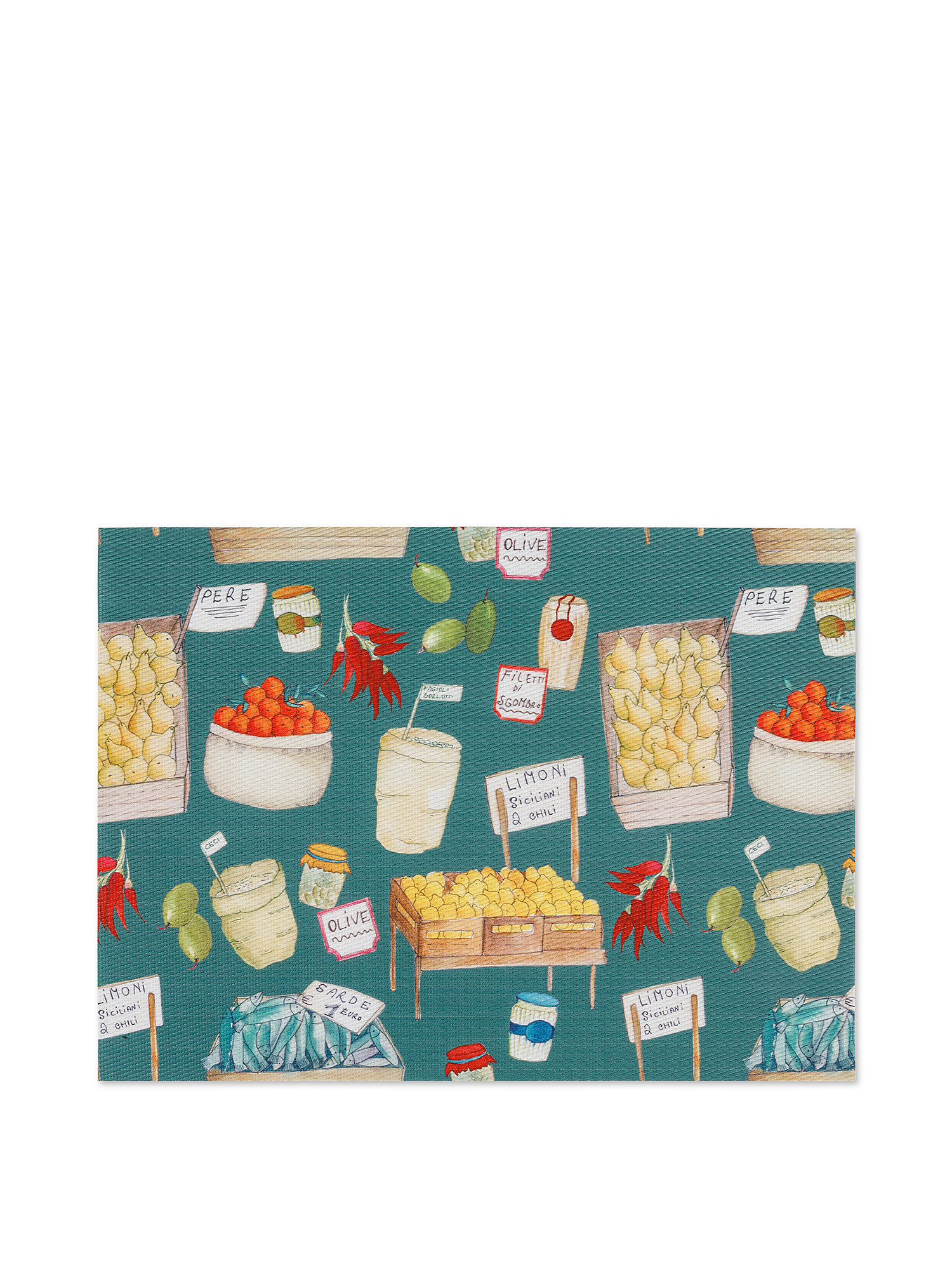 PVC placemat with stalls print, Multicolor, large image number 0