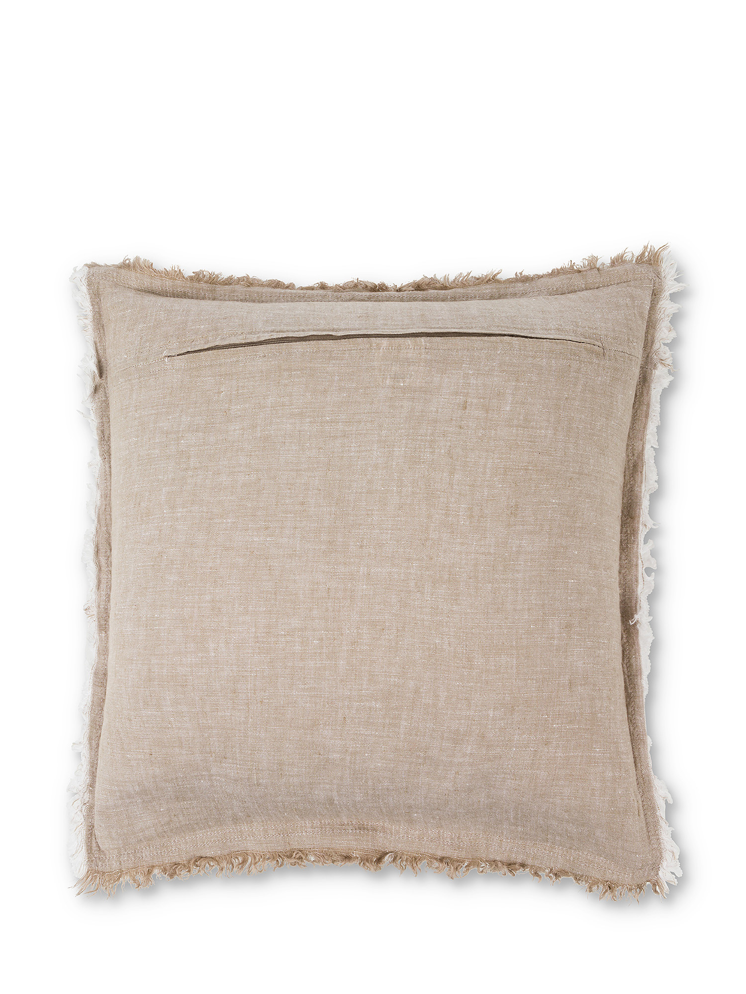 Solid color 100% linen cushion 45x45cm, Beige, large image number 1