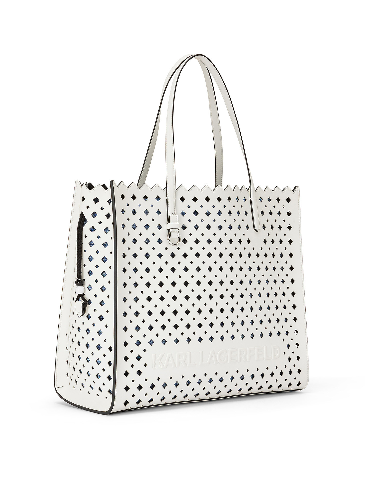 Perforated skuare tote, White, large image number 1