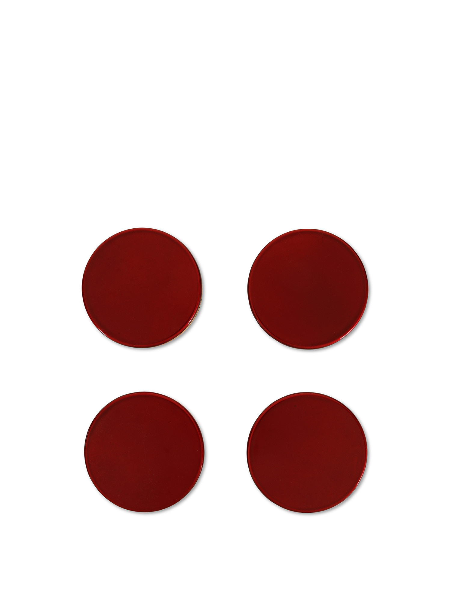 Set 4 sottobicchieri in plastica, Rosso, large image number 0