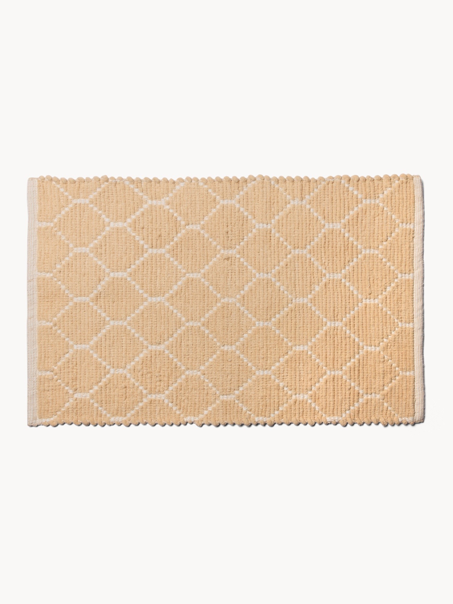 Diamond Cotton Blend Bath Mat - Introductory Price, Beige, large image number 0