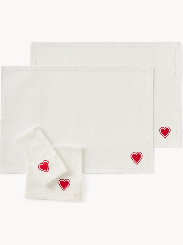 Set of 2 napkins and 2 placemats with gift box - Discounted Price