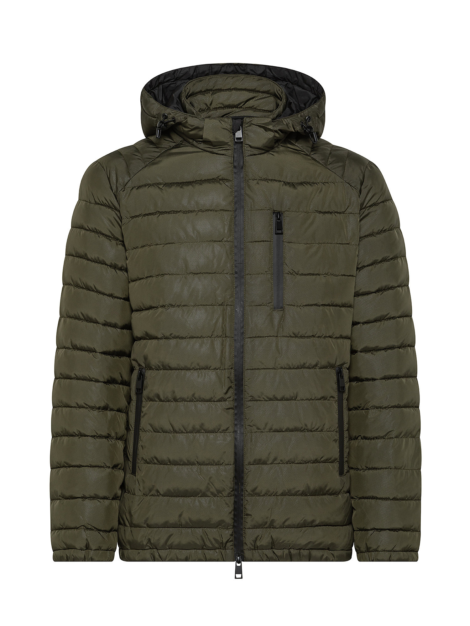 Hooded down jacket, Green, large image number 0