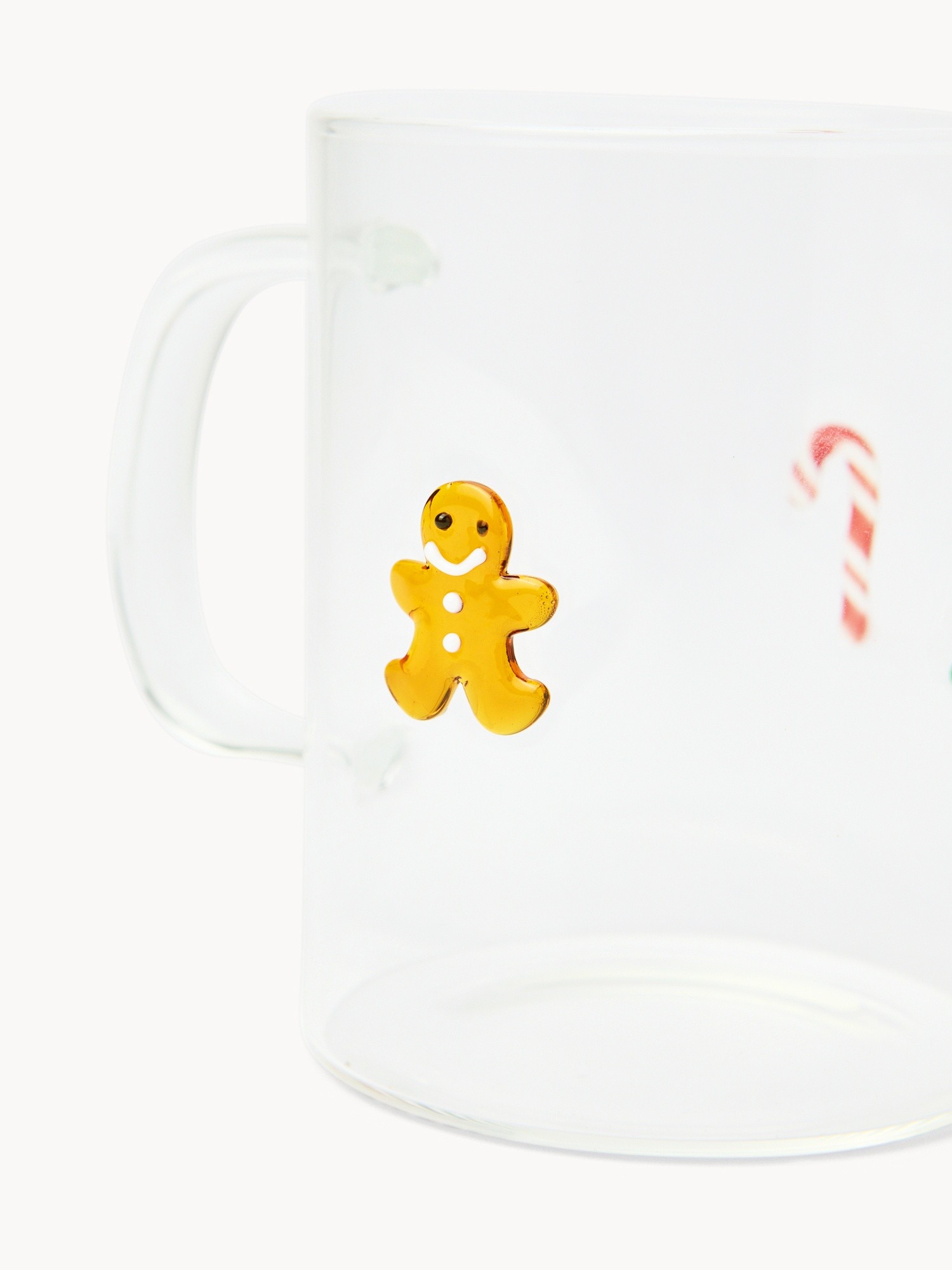 Borosilicate glass mug with Christmas appliques, Transparent, large image number 3