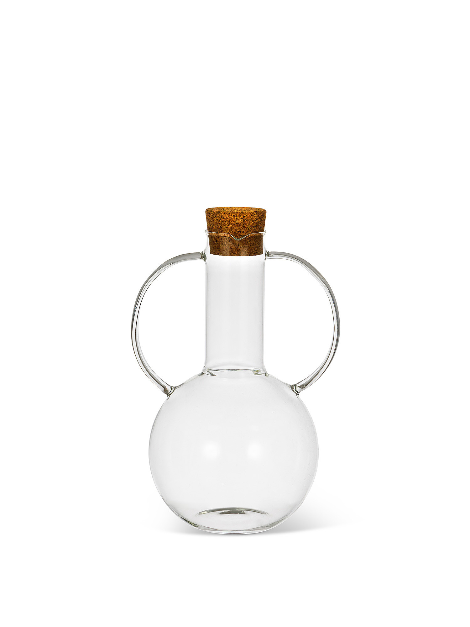 Borosilicate glass carafe with cork stopper, Transparent, large image number 0