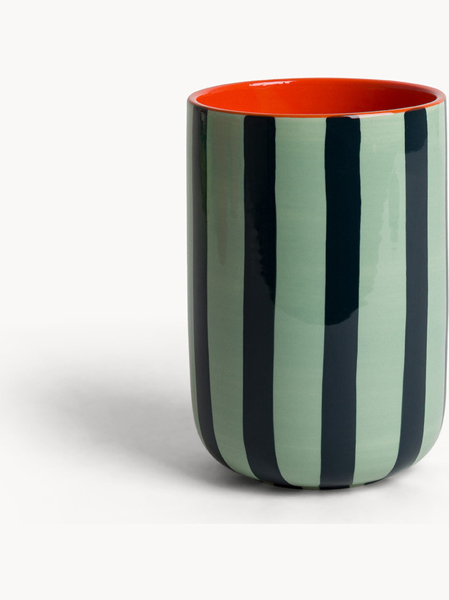 Porta utensili in ceramica a righe