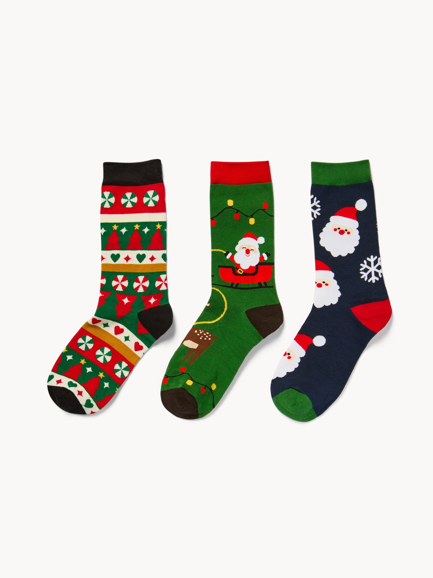 Set 3 calzini natalizi con box regalo, Multicolor, large image number 0