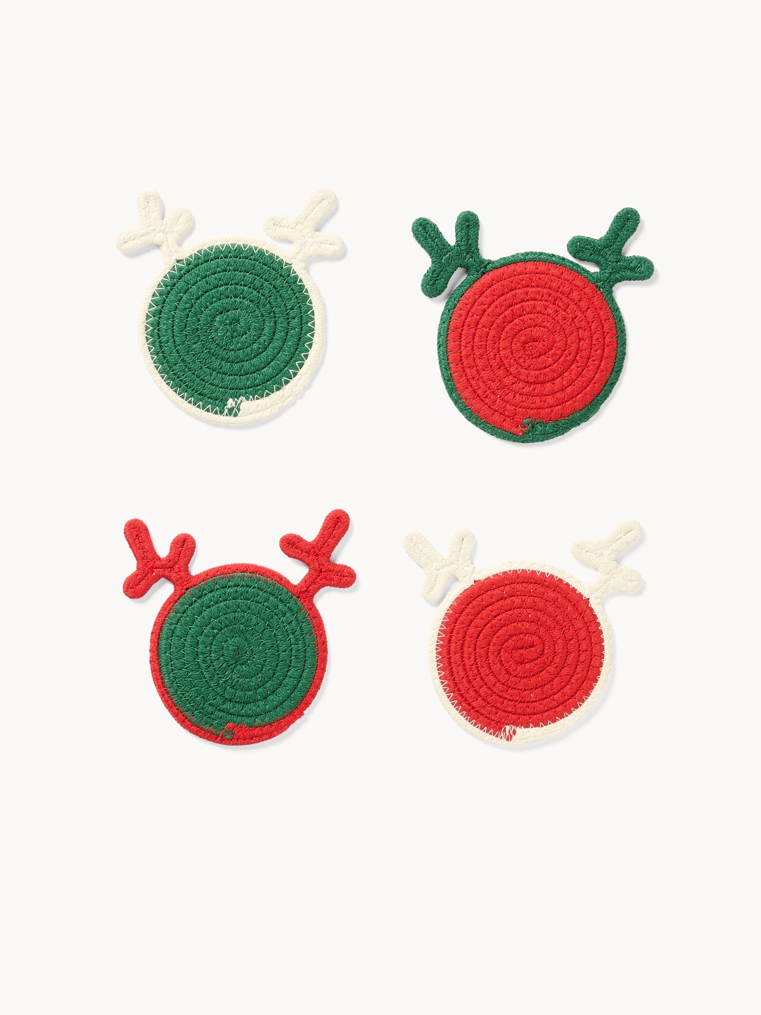 Set of 4 reindeer coasters, Multicolor, large image number 0