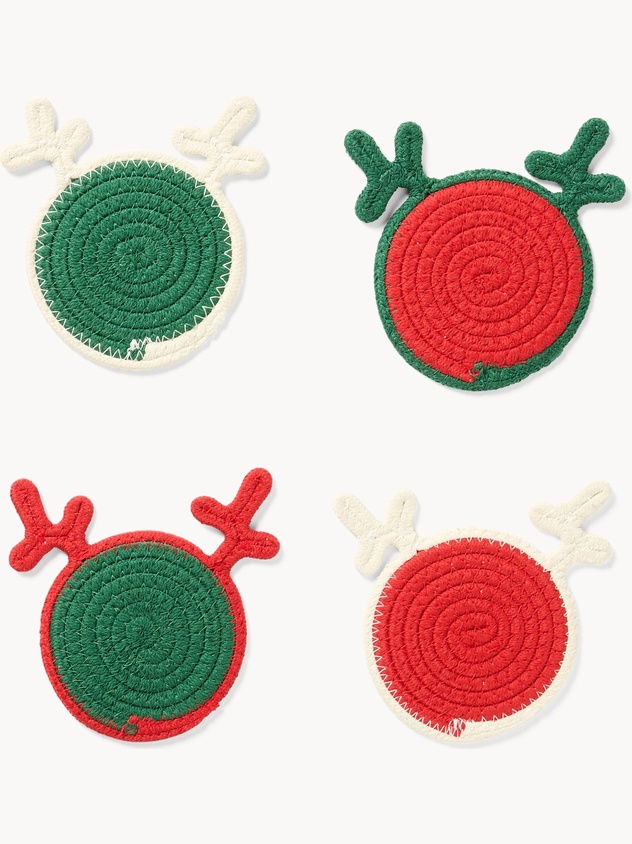 Set of 4 reindeer coasters