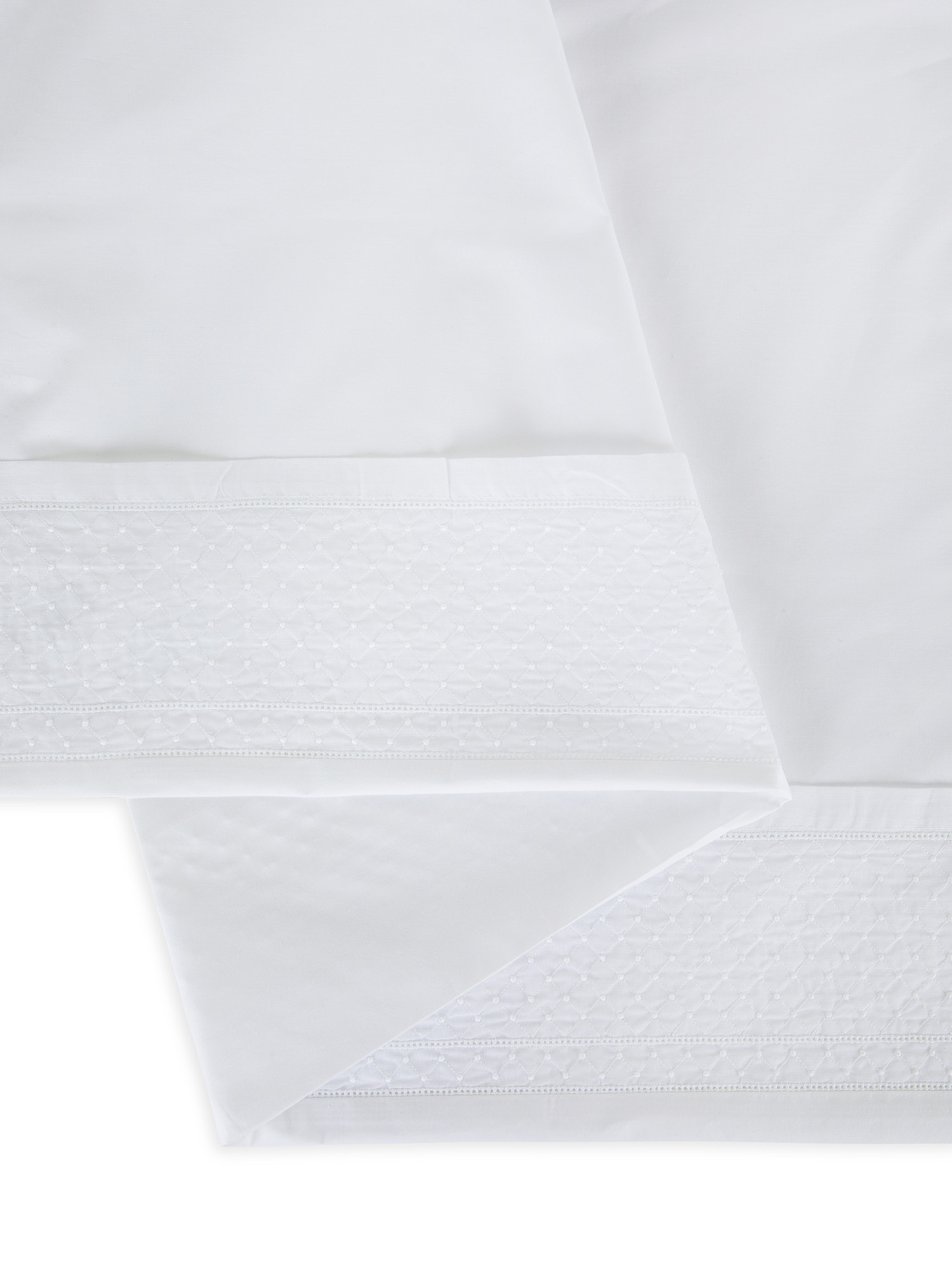Lenzuolo liscio in pregiato cotone percalle Portofino, Bianco, large image number 2