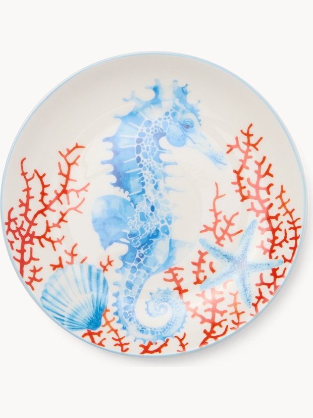 New Bone China Bread Plate with Marine Decor - Introductory Price