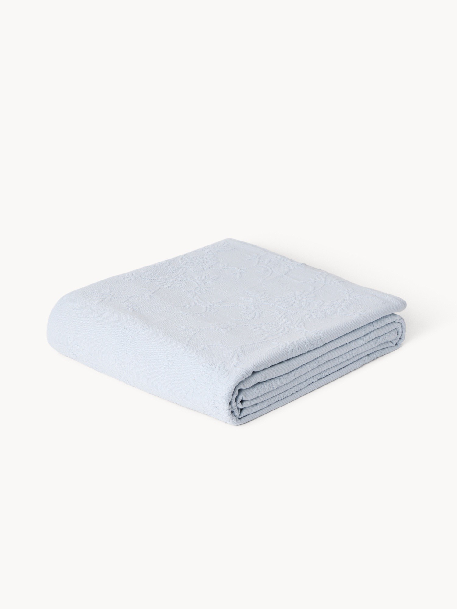 Copriletto in puro cotone motivo floreale, Azzurro Chiaro, large image number 0