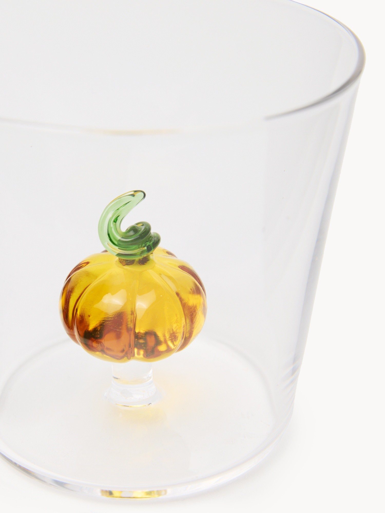Borosilicate glass tumbler with pumpkin detail, Transparent, large image number 1