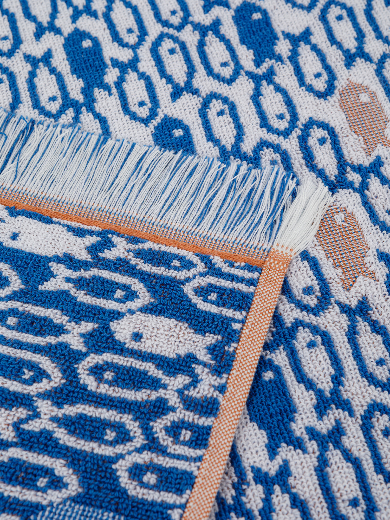 Asciugamano spugna di cotone motivo pesci, Blu, large image number 2